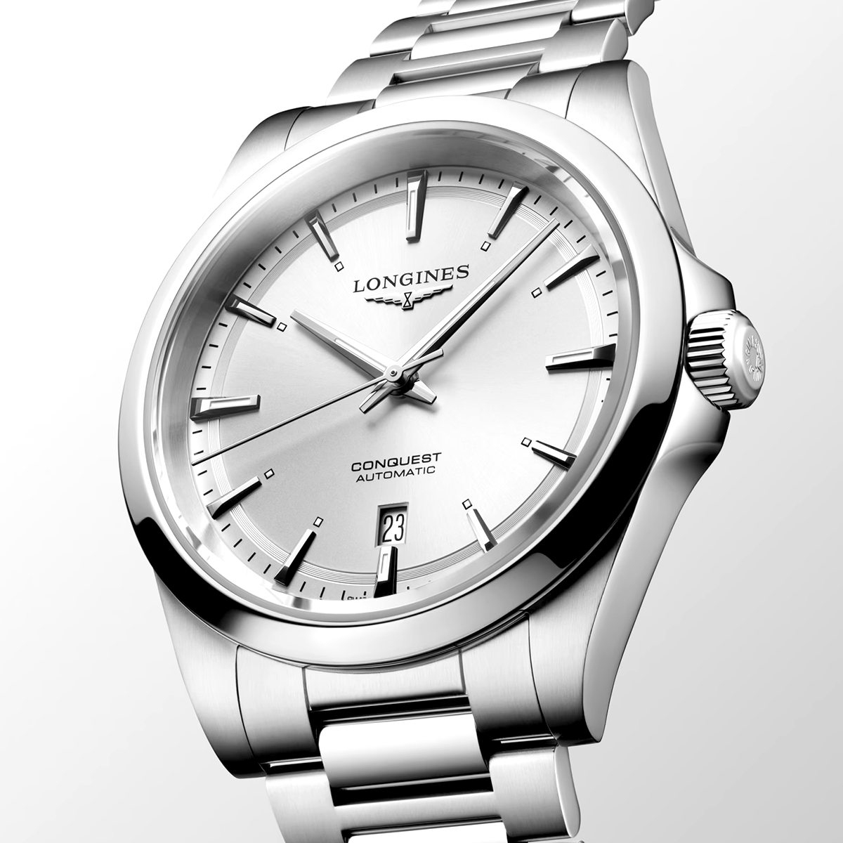 Conquest 41mm Silver Dial Automatic Bracelet Watch