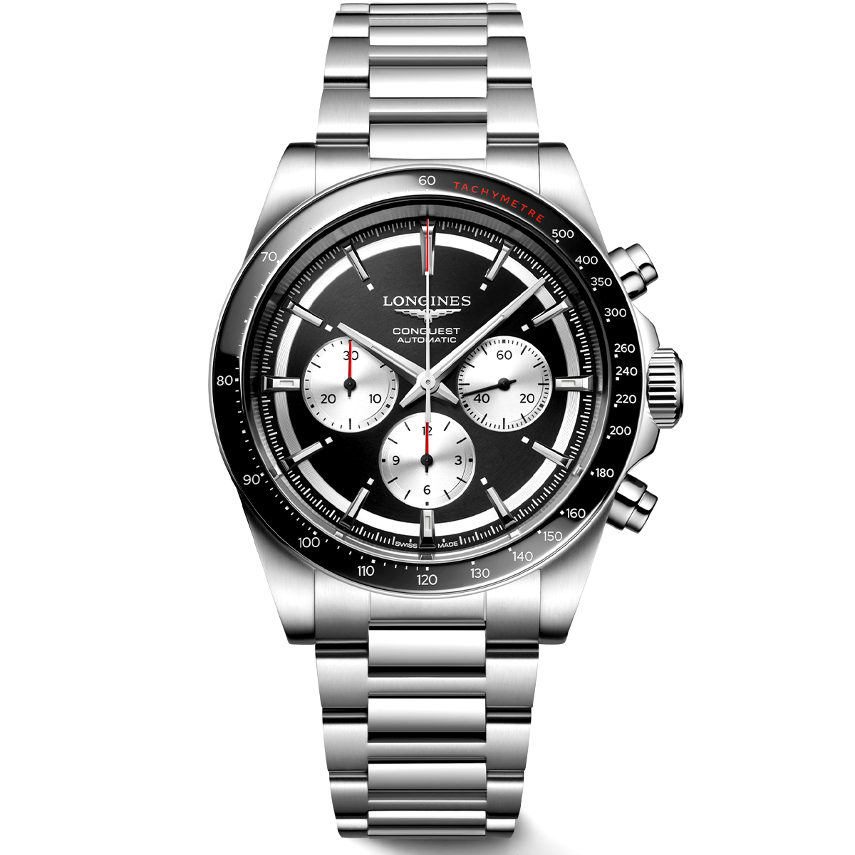 Conquest Chronograph 42mm Black/Silver Dial Automatic Watch