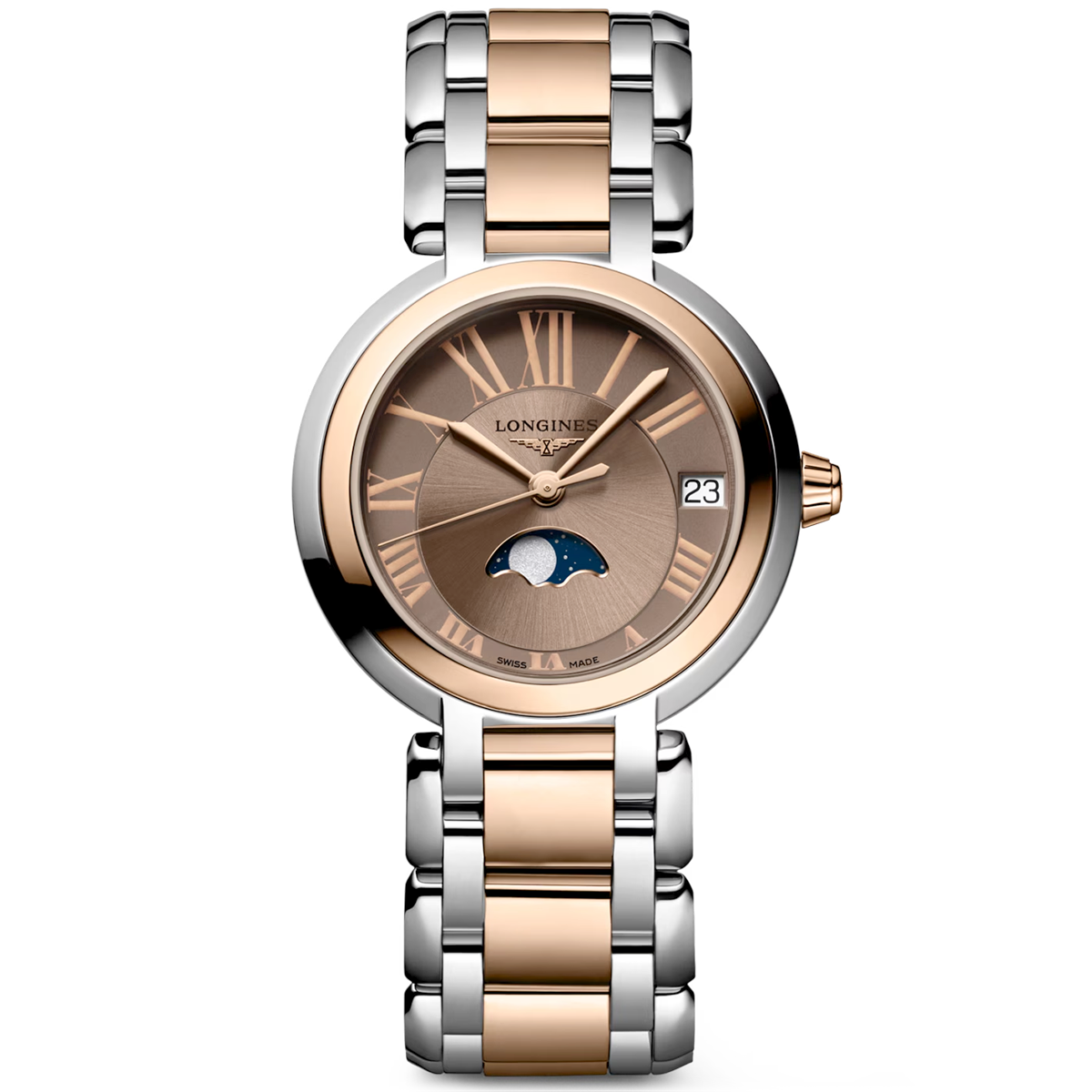 PrimaLuna Moonphase 30.5mm Two-Tone Taupe Dial Ladies Watch