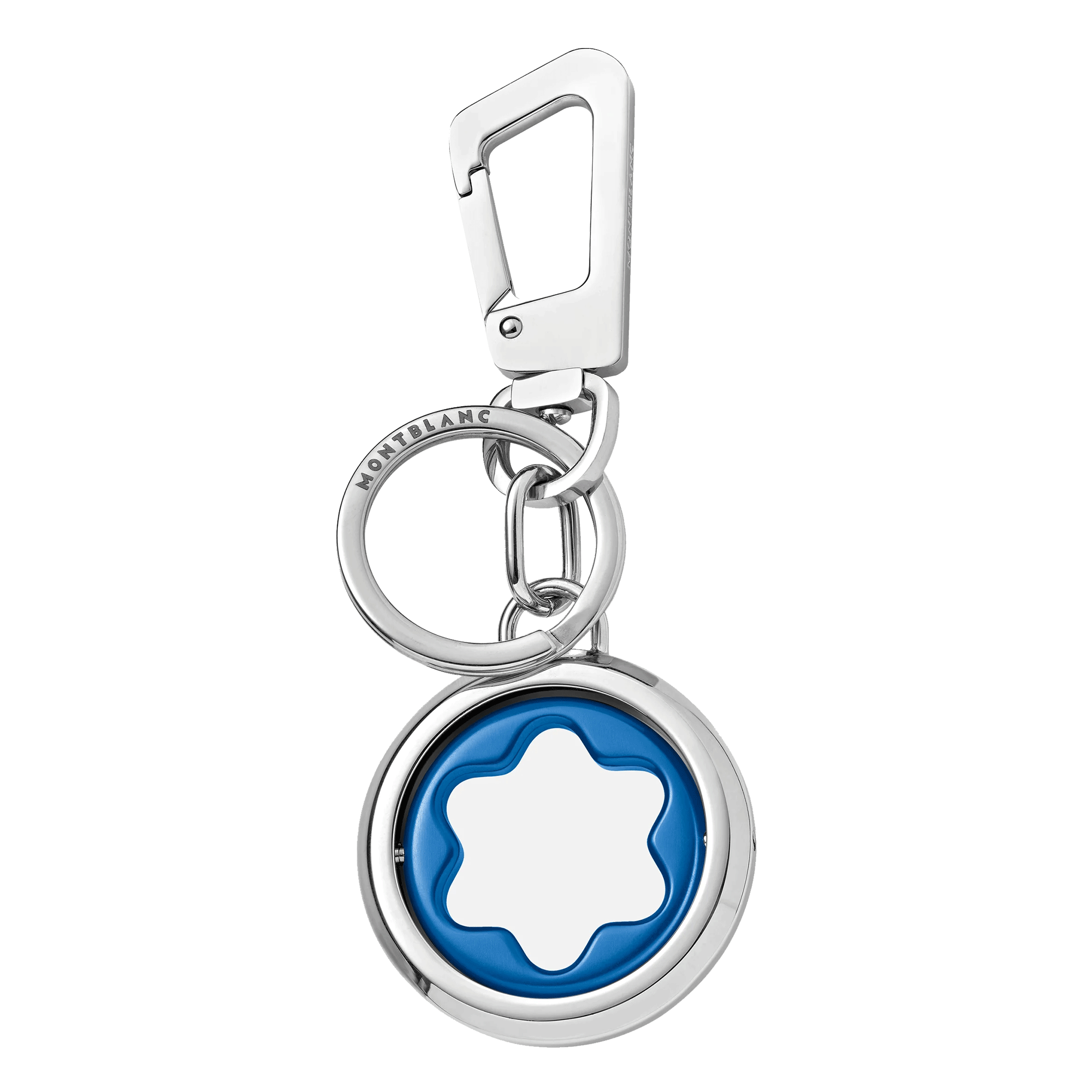 Meisterstuck Spinning Emblem Key Fob in Blue and Silver