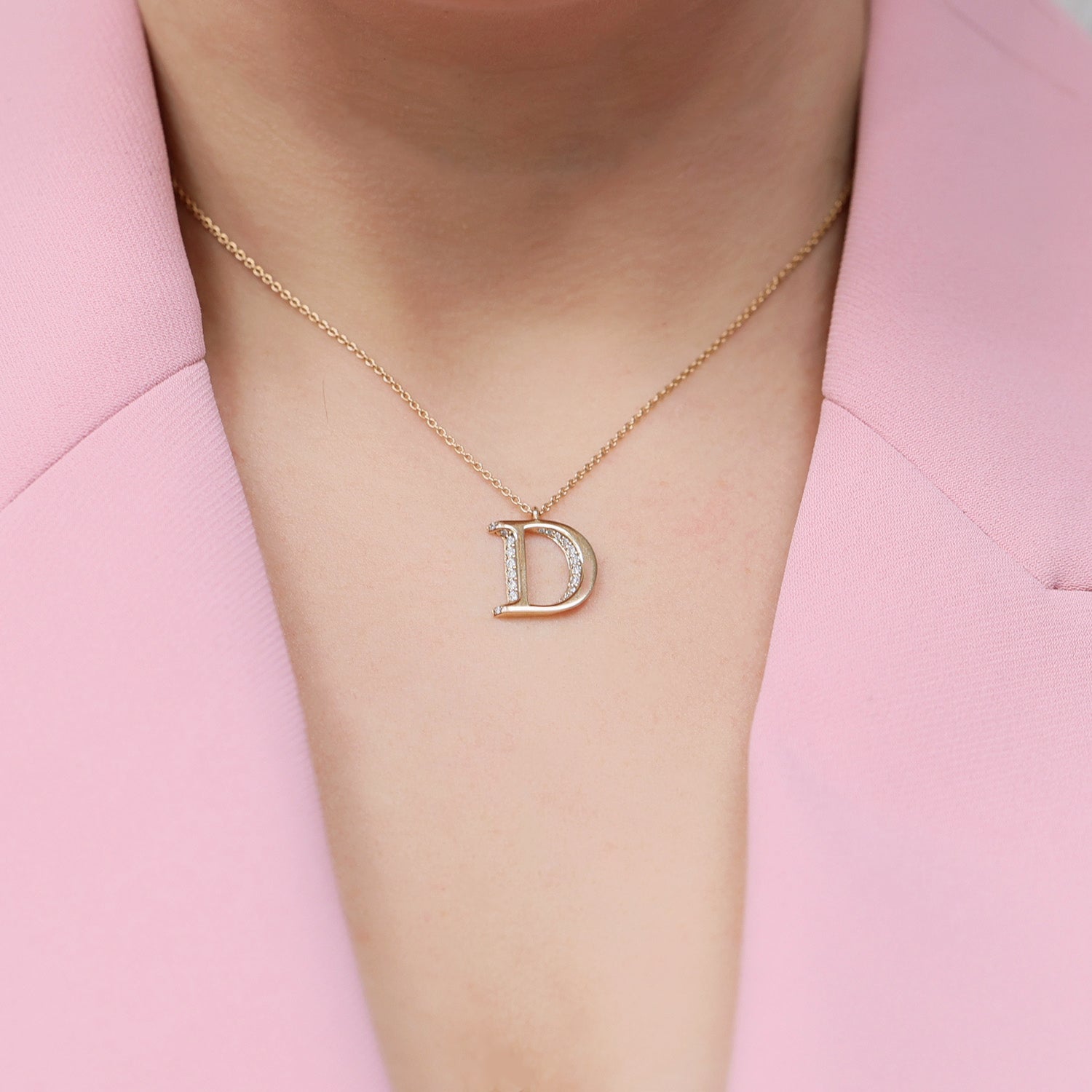 Berry's 18ct Rose Gold Diamond Initial Pendant & Chain - Berry's Jewellers