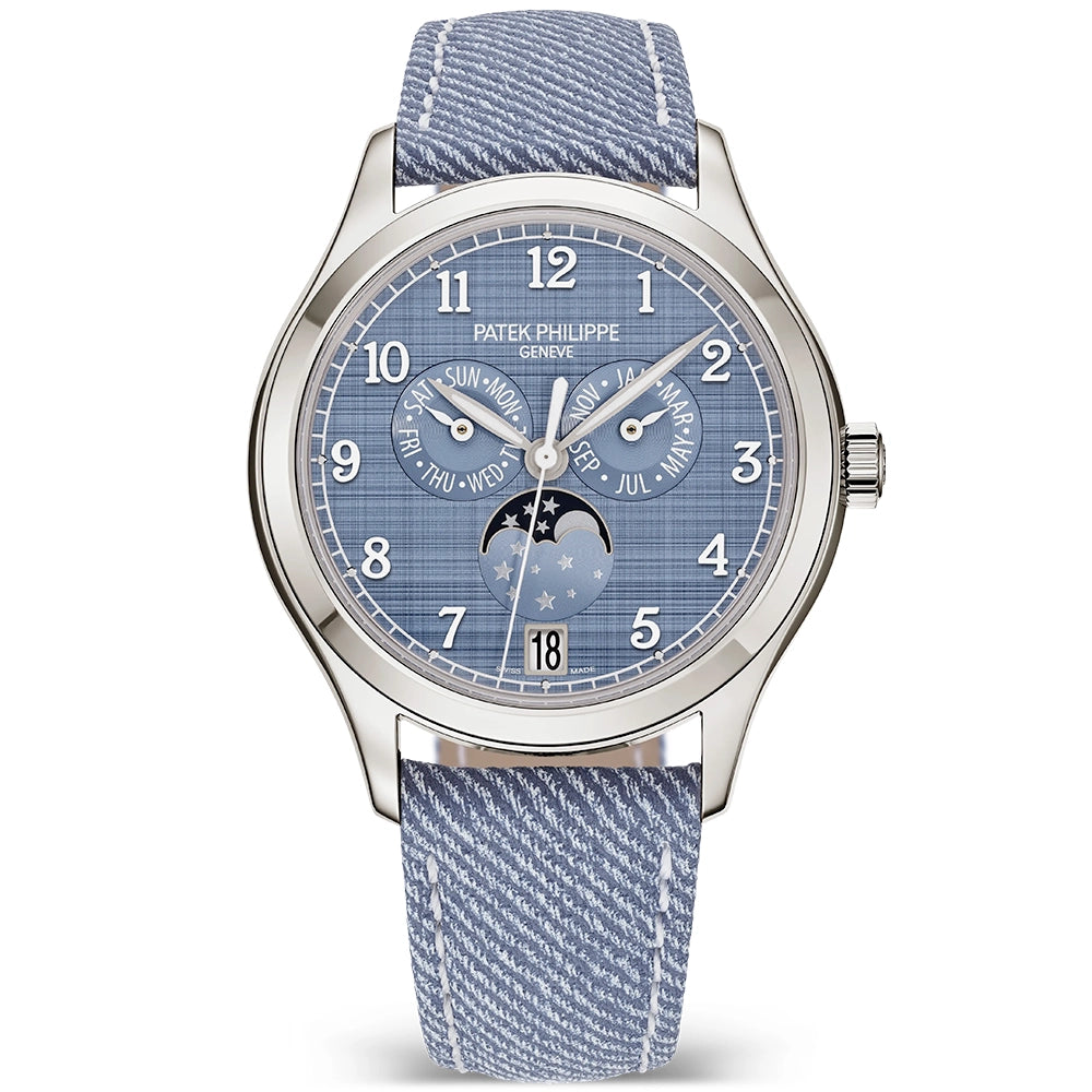 Patek Philippe Complications Annual Calendar Moonphase 38mm Denim Strap Watch - Berry's Jewellers
