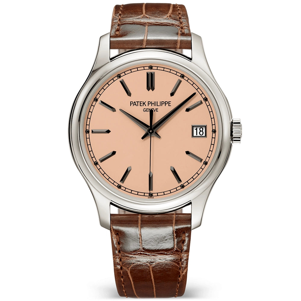 Patek Philippe Calatrava Sweep-Seconds 39mm 18ct White Gold Salmon Dial Watch - Berry's Jewellers