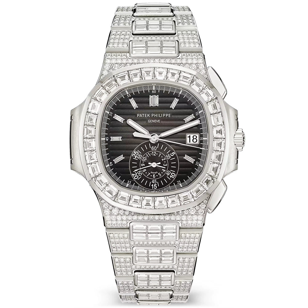 Nautilus Haute Joallerie Flyback Chronograph 18ct White Gold Diamond Set Watch