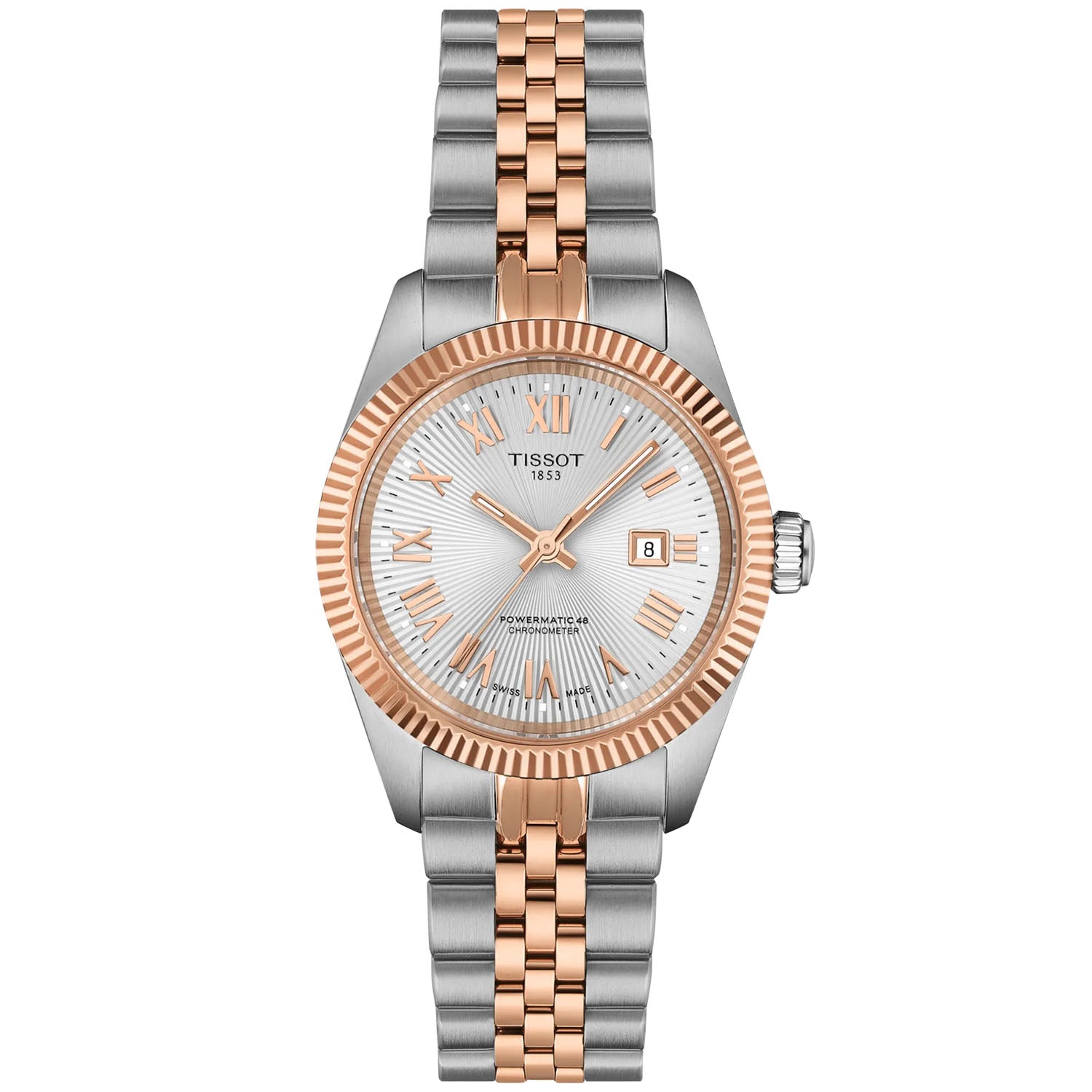 Tissot chrono腕時計brightwin 2gether bright Tissot Ballade 30mm Two-Tone Automatic Watch T1562082203300
