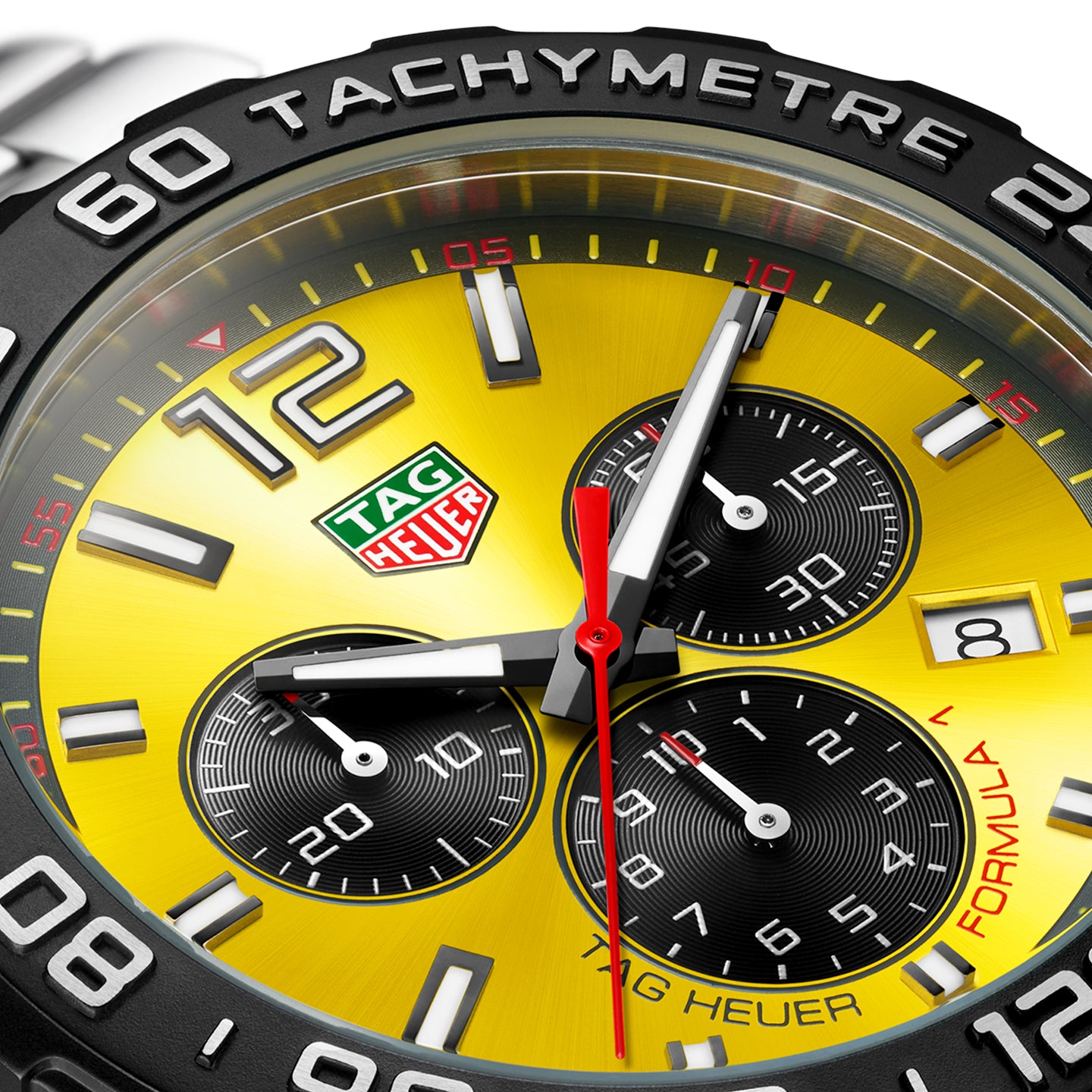 Formula 1 43mm Yellow Dial Men's Chronograph Bracelet Watch