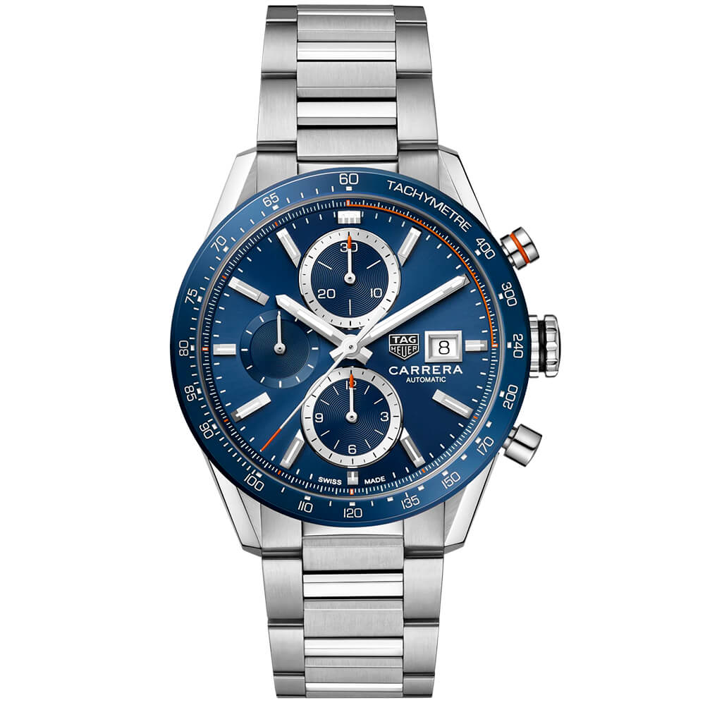 Carrera Chronograph 41mm Blue Dial Men's Automatic Bracelet Watch