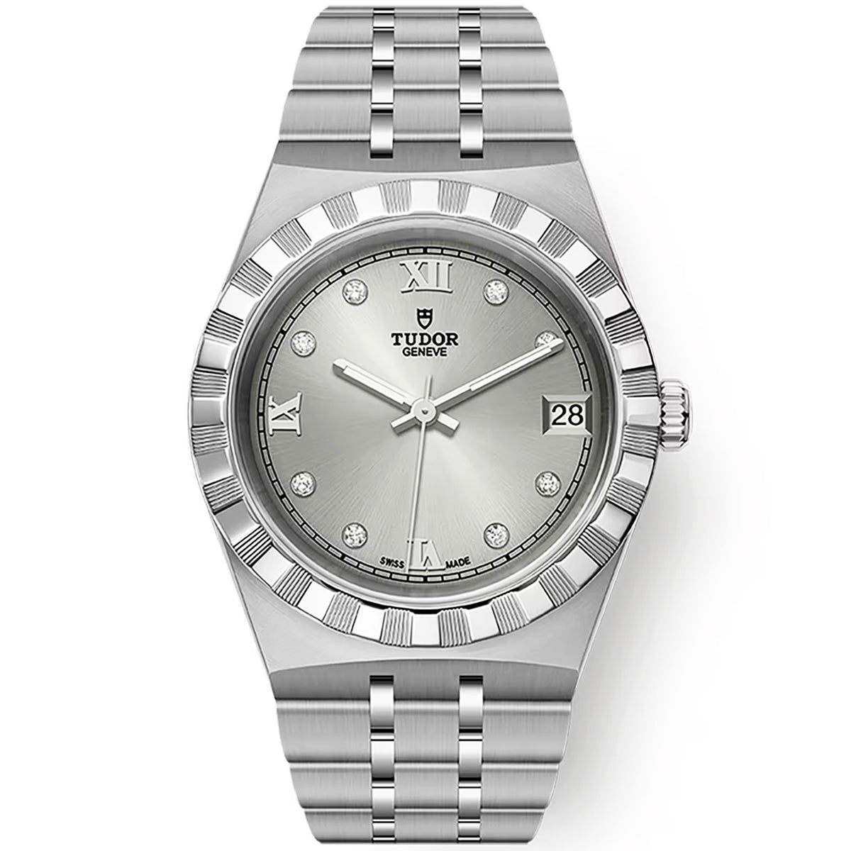 Royal 34mm Silver Diamond Dial Ladies Bracelet Watch