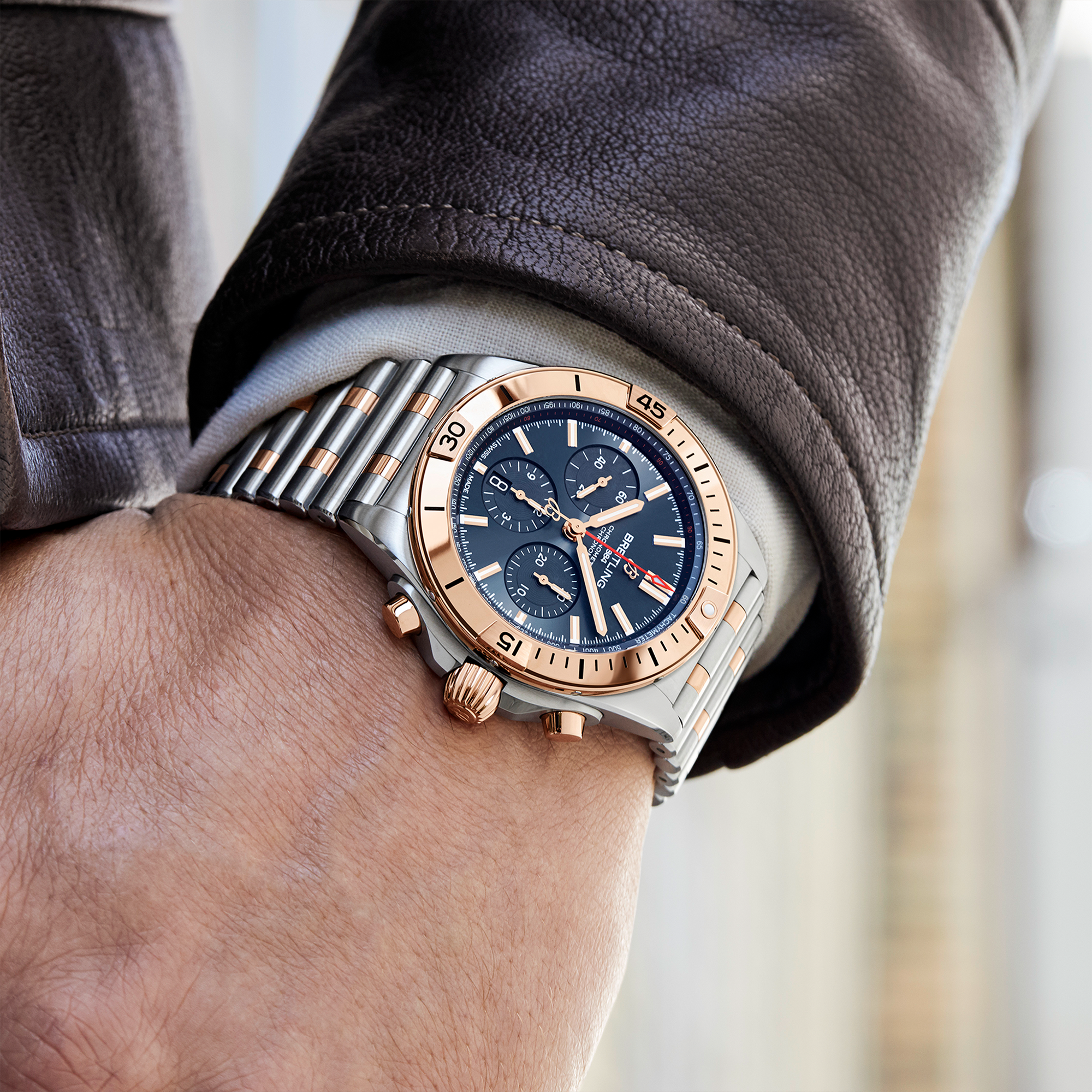 Chronomat 42mm Two-Tone Blue Dial Men's Automatic Bracelet Watch