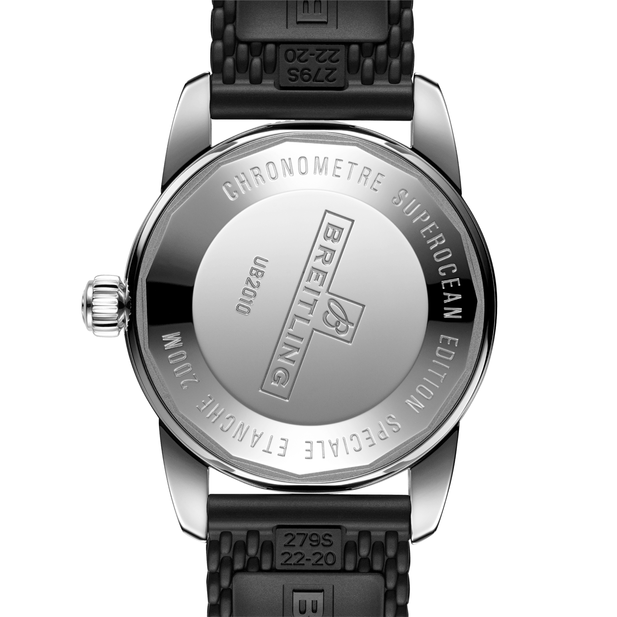 Superocean Heritage 42mm Two-Tone Black Dial Rubber Strap Watch
