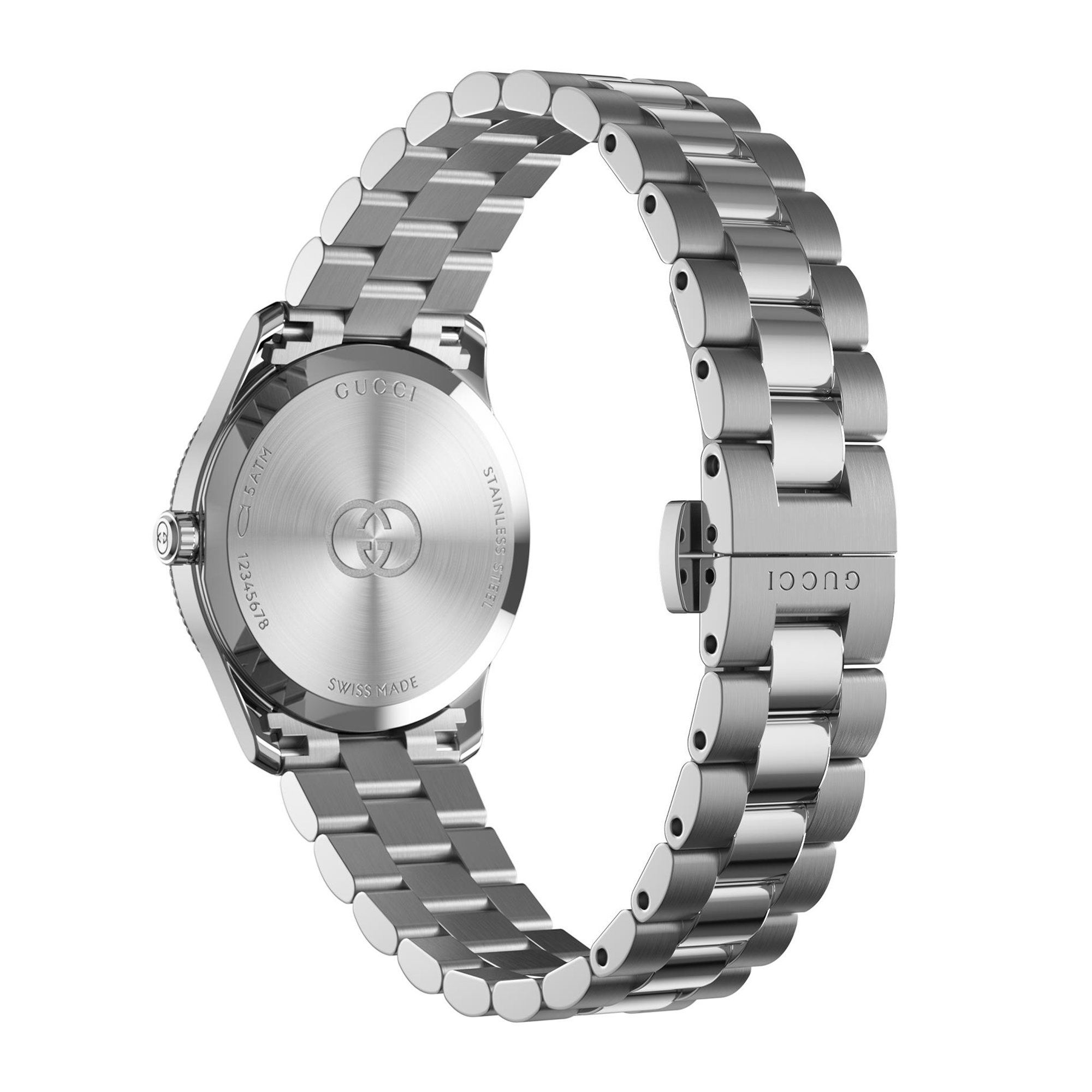 G-Timeless Quartz 29mm Stainless Steel White Mother of Pearl Diamond Dial Bracelet Watch