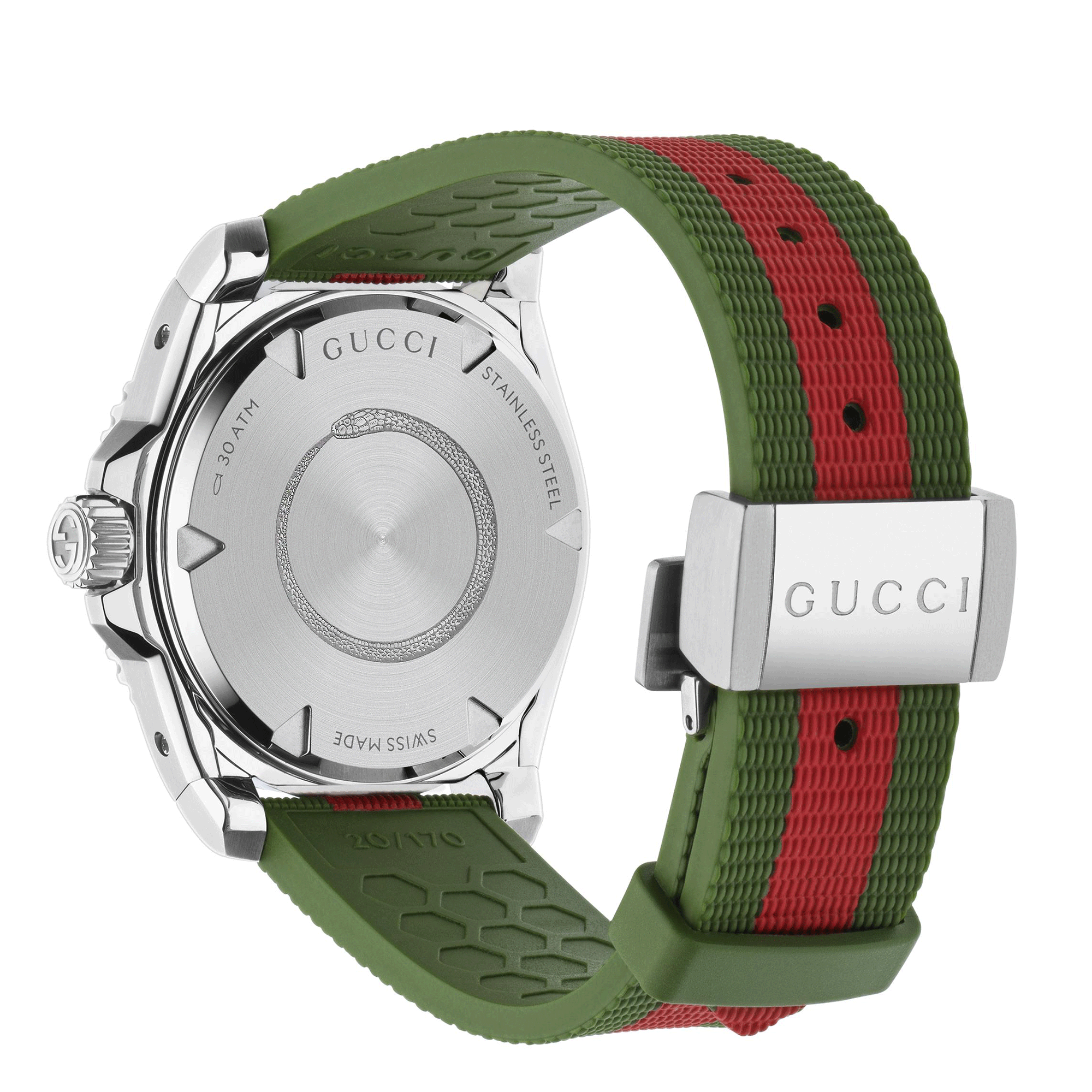 Gucci Dive 40mm Automatic Rubber Strap Watch With A Black Dial & Ceramic Bezel.