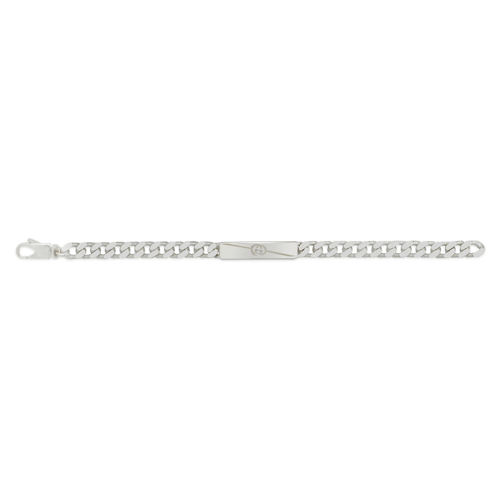 Tag Sterling Silver With Interlocking  logo Bracelet