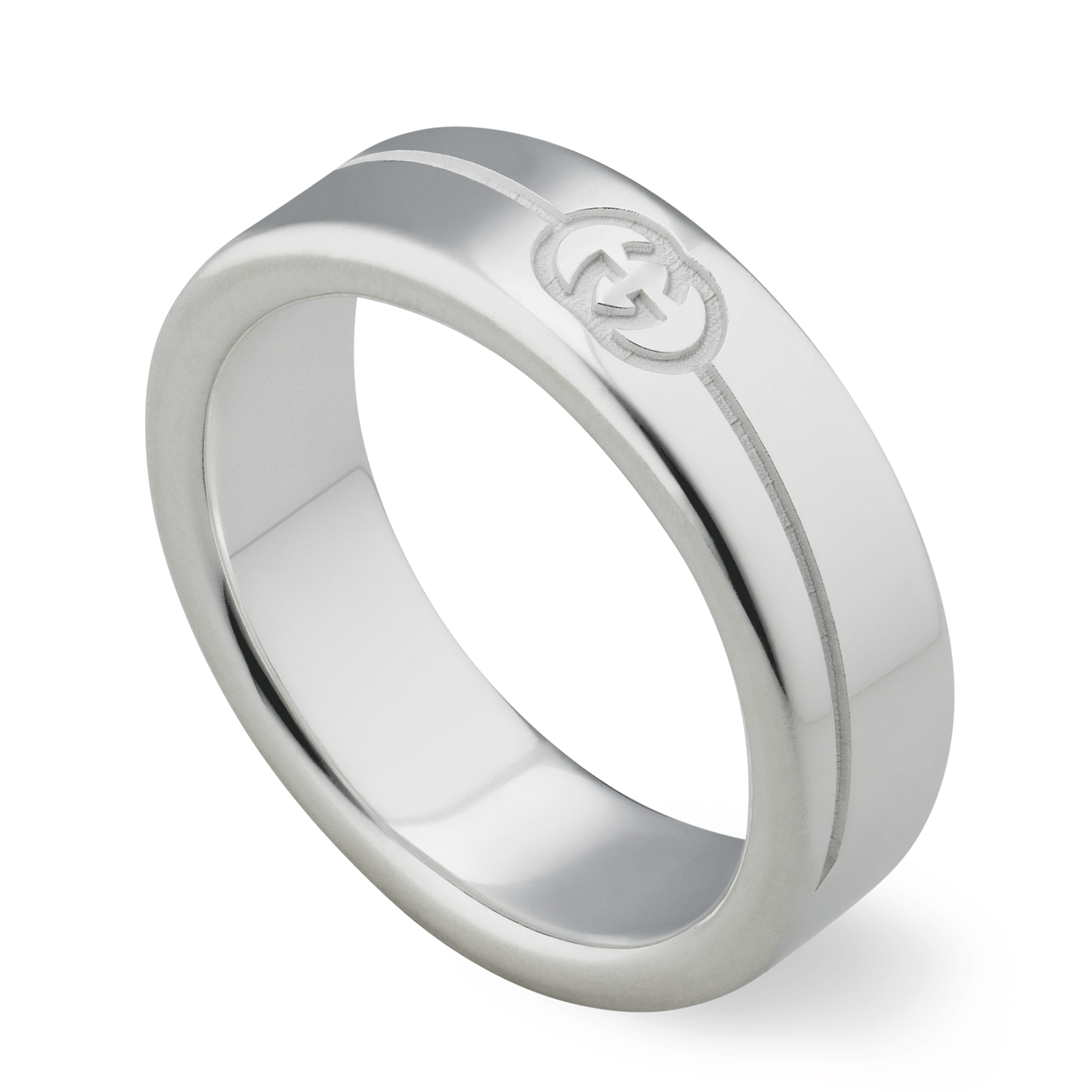 Tag Sterling Silver  With Interlocking G Logo Ring