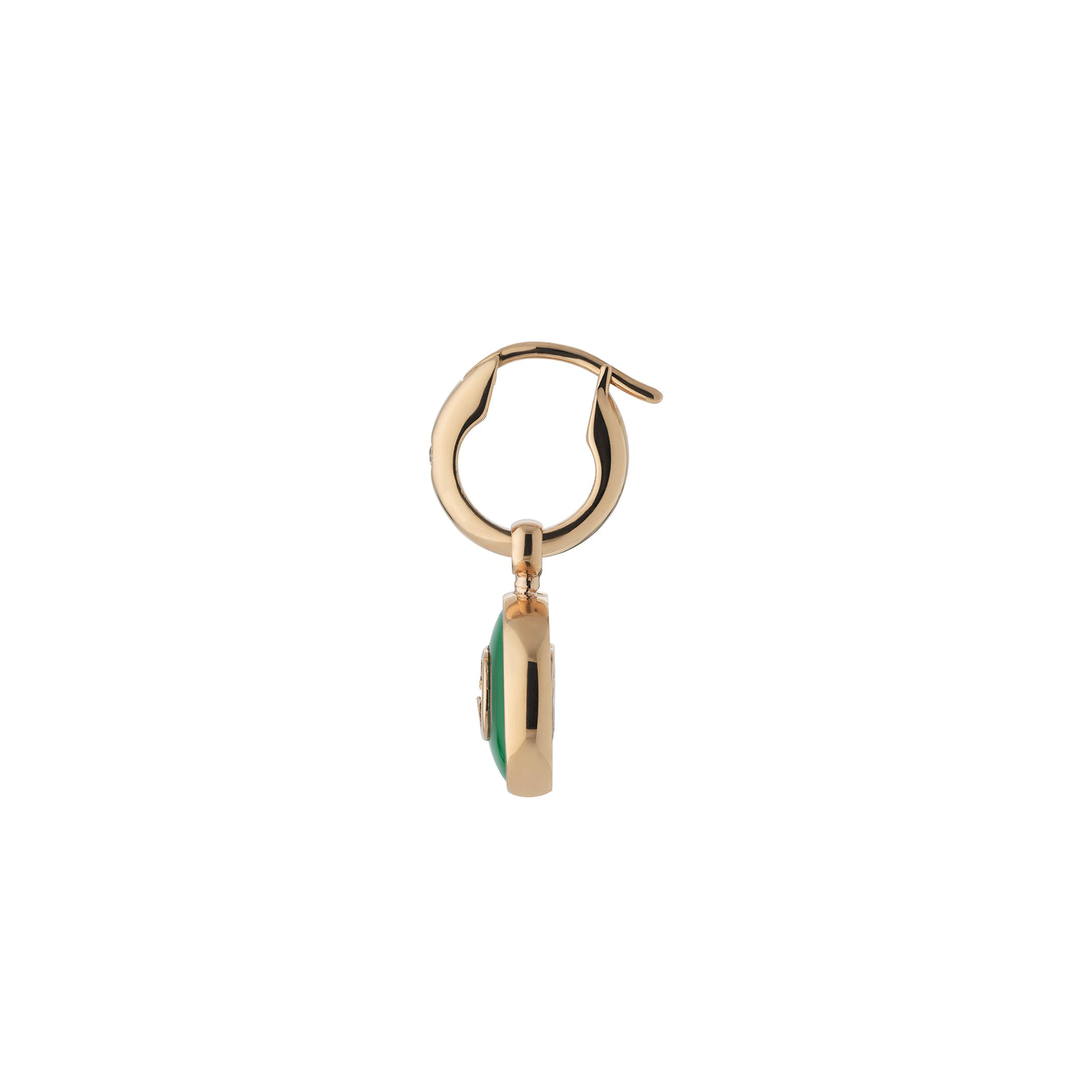 Interlocking 18ct Rose Gold Green Agate Drop Earrings