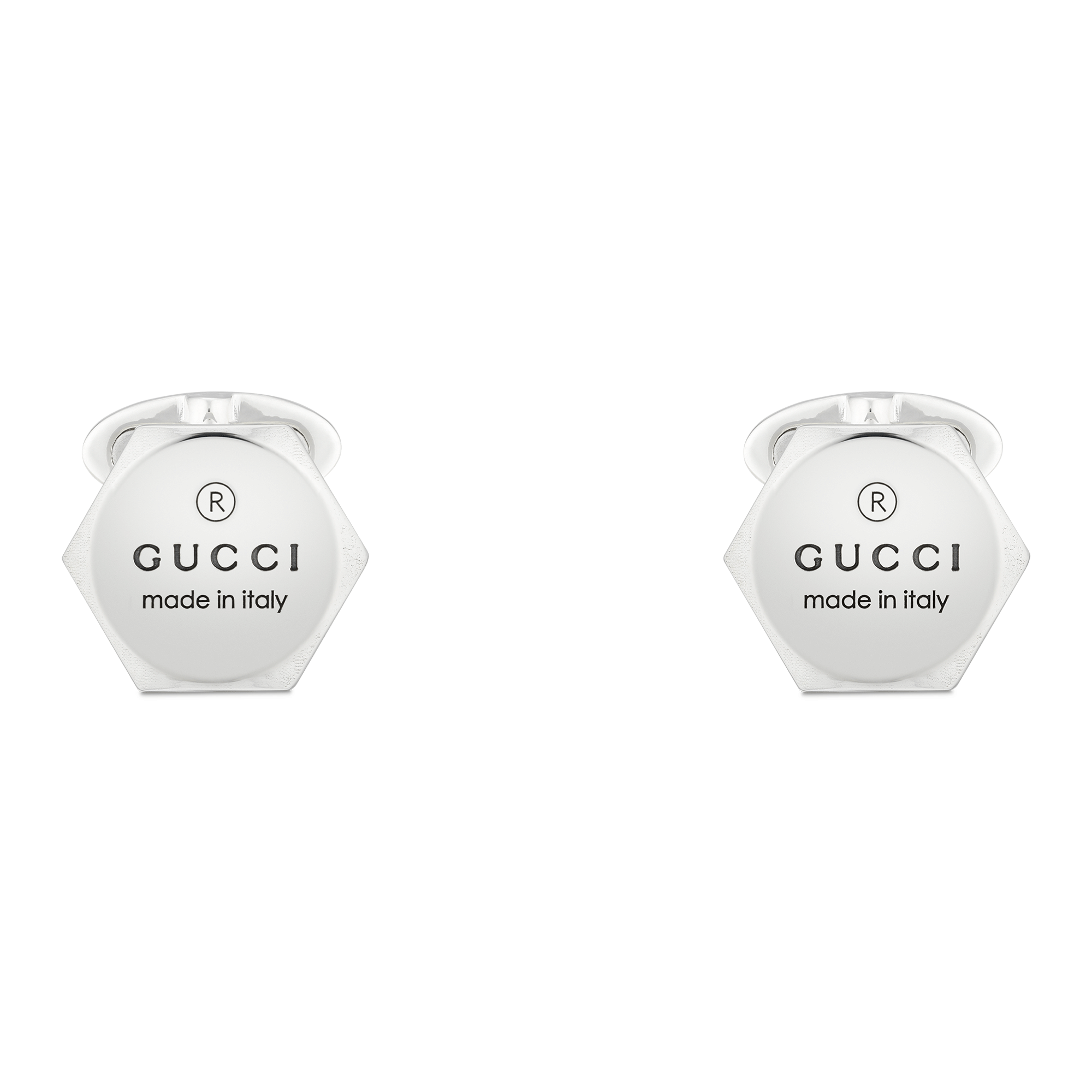 Gucci Sterling Silver Trademark Cufflinks