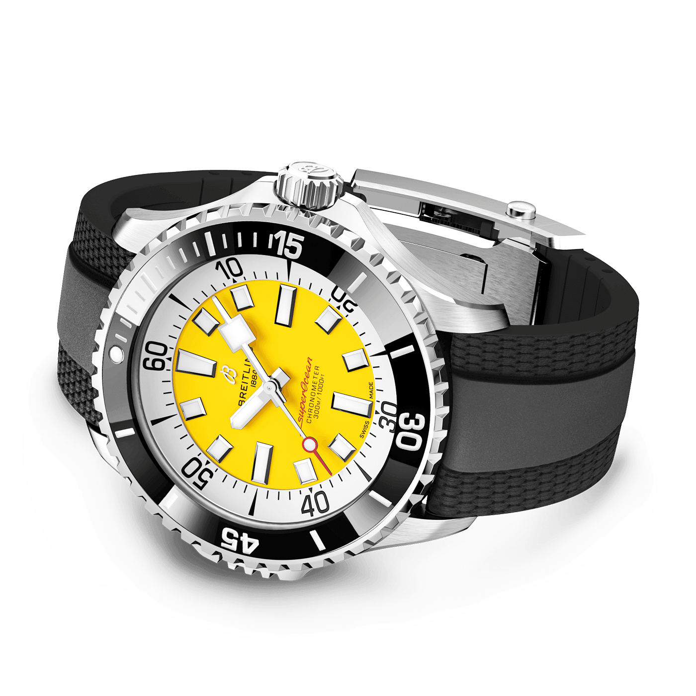 Superocean UK Edition 46mm Code Yellow Dial Men's Strap Watch