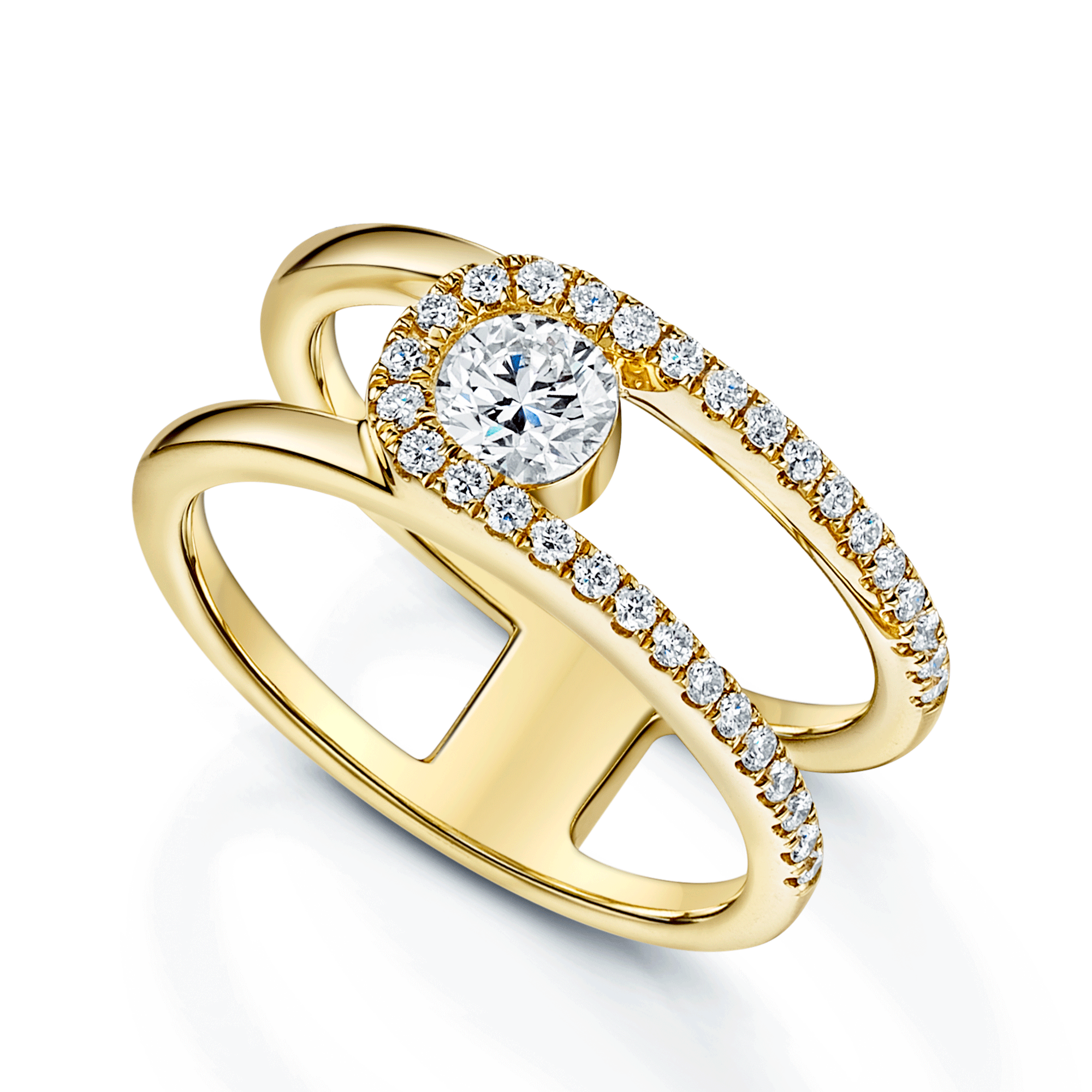 Verve Collection 18ct Yellow Gold GIA Certified Round Brilliant Cut Di