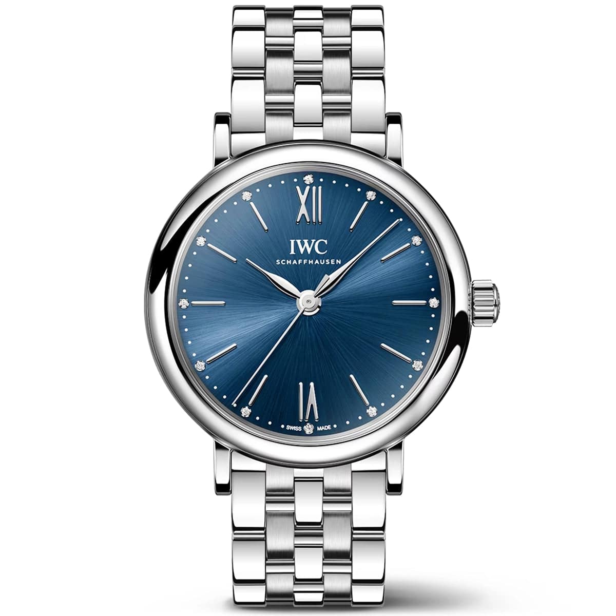 IWC Portofino Automatic Silver Dial Blue Leather Strap Watch for Women - IW357411 main image 0