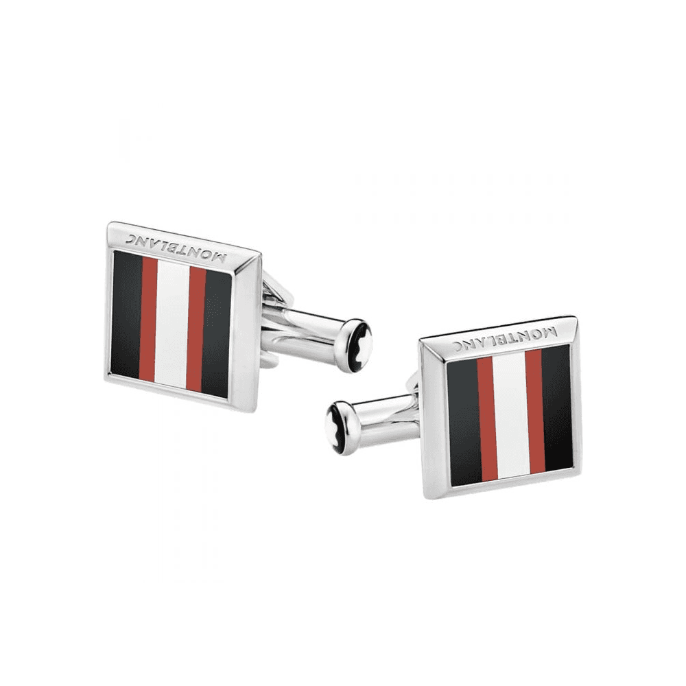 Montblanc Urban Spirit Red, Black and White Racing Square Cufflinks