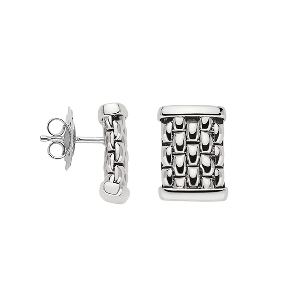 Essentials 18ct White Gold Bar Stud Earrings