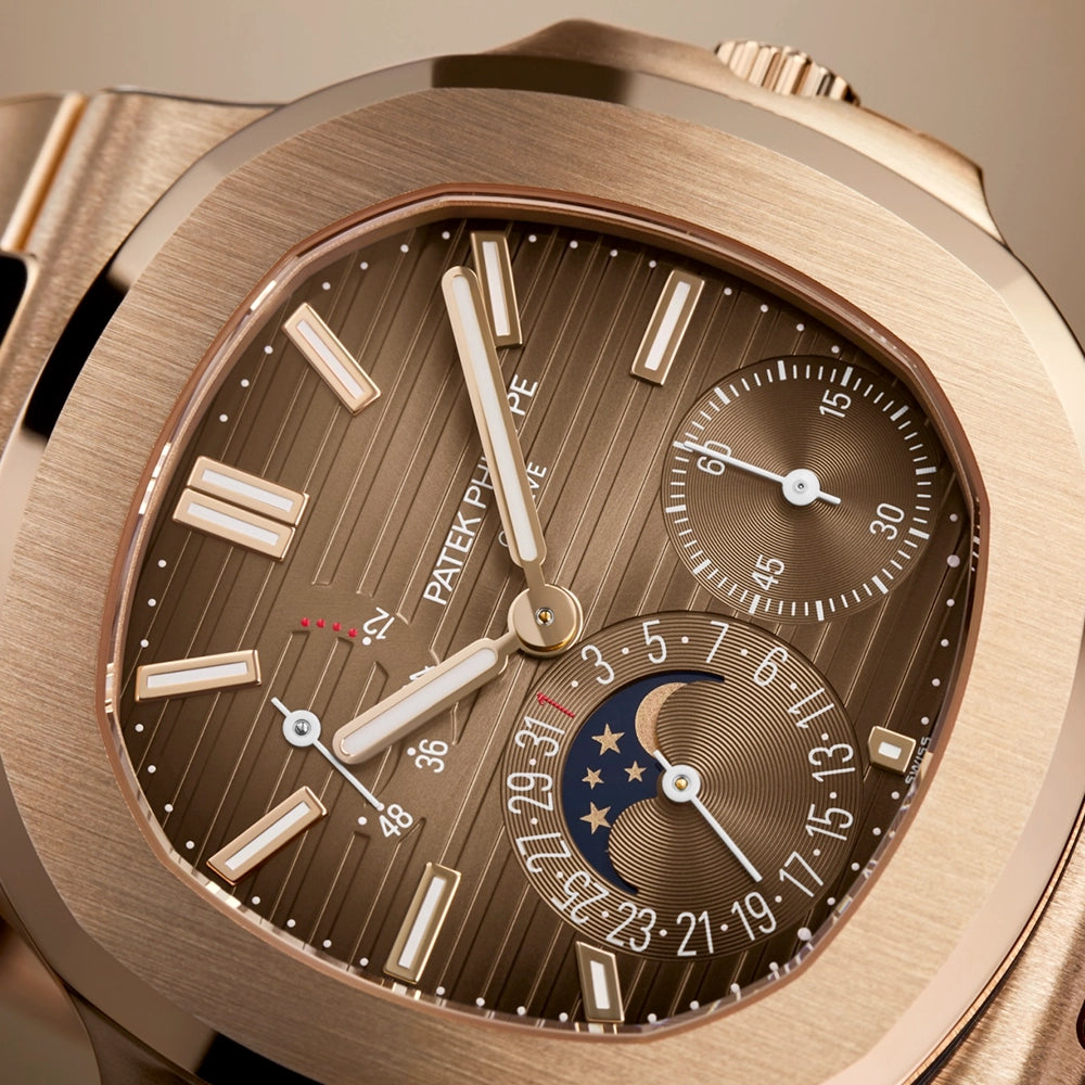 Nautilus Moonphase 40mm 18ct Rose Gold Chocolate Brown Dial Watch