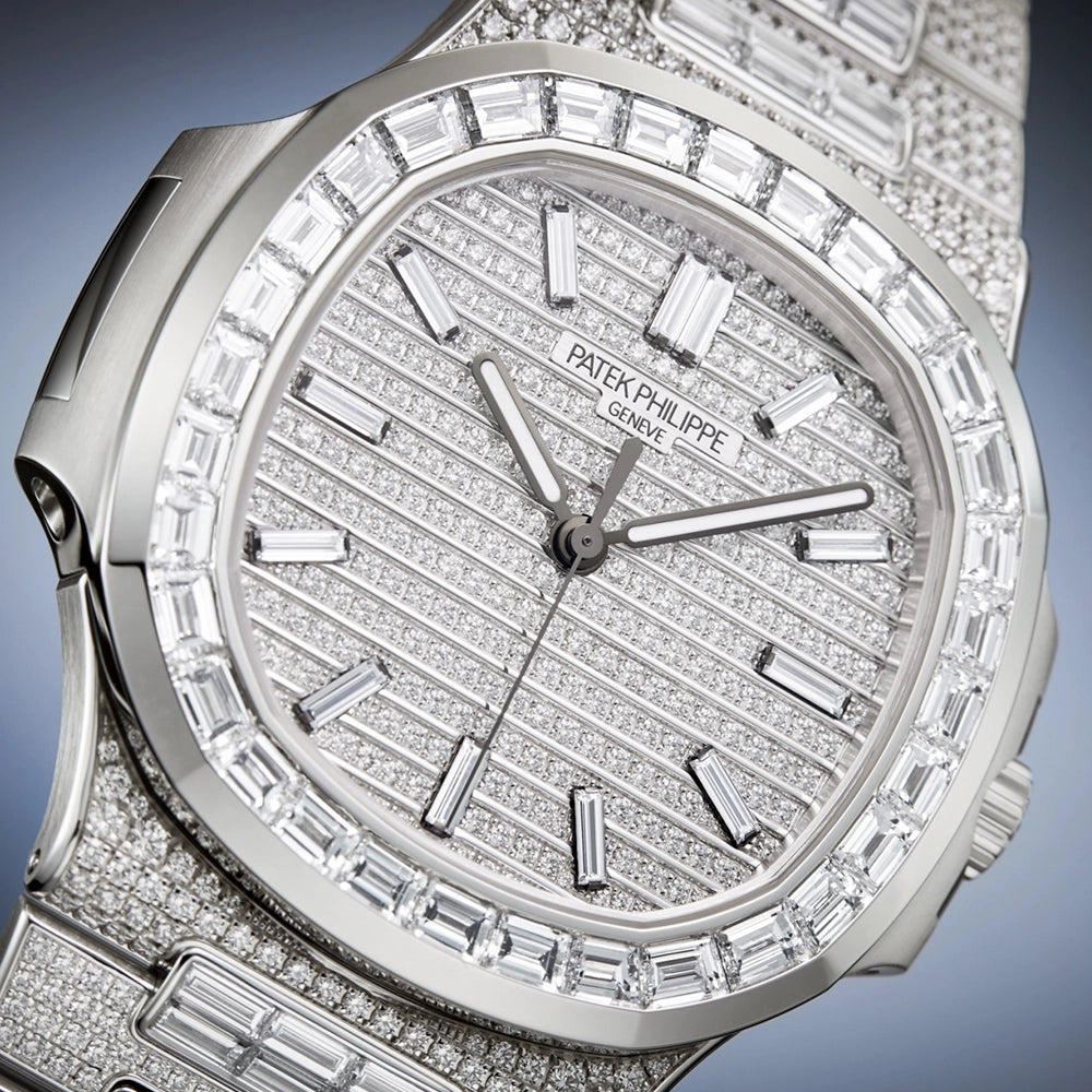 Nautilus 41mm 18ct White Gold Full Diamond Set Bracelet Watch