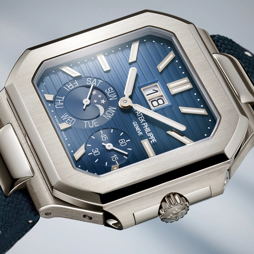 Cubitus Large 45mm Grand Date Moon Phases Platinum Blue Dial Watch
