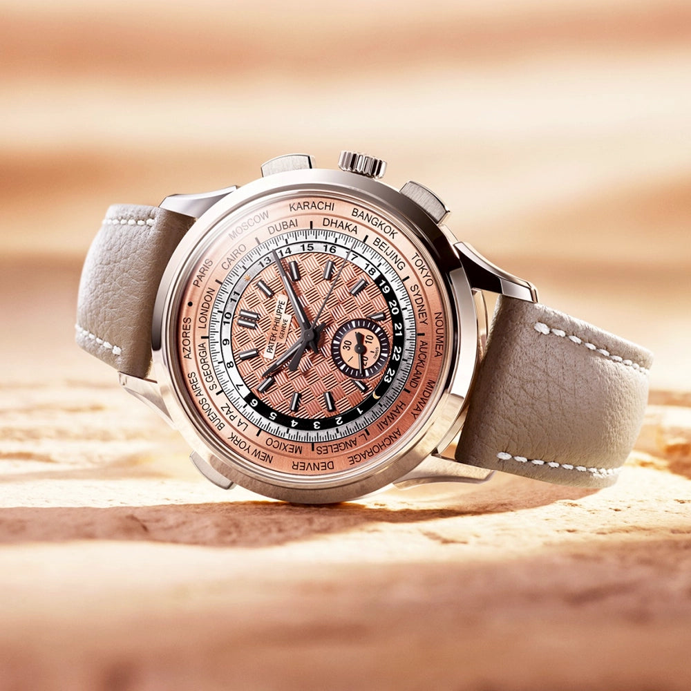 Complications World Time Flyback Chronograph Rose-Gilt Dial Watch