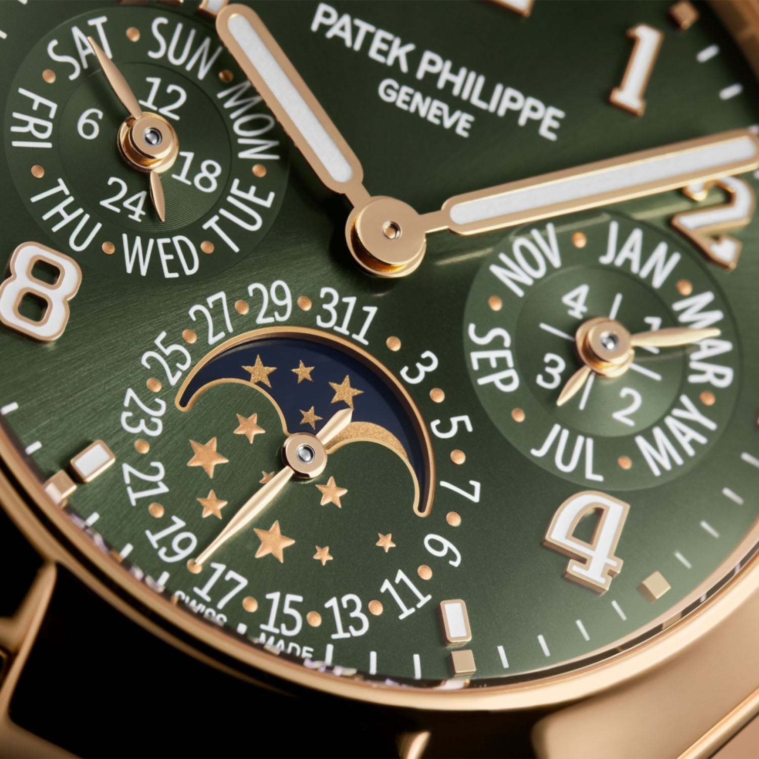 Twenty~4 Perpetual Calendar 18ct Rose Gold Olive Green Dial Watch