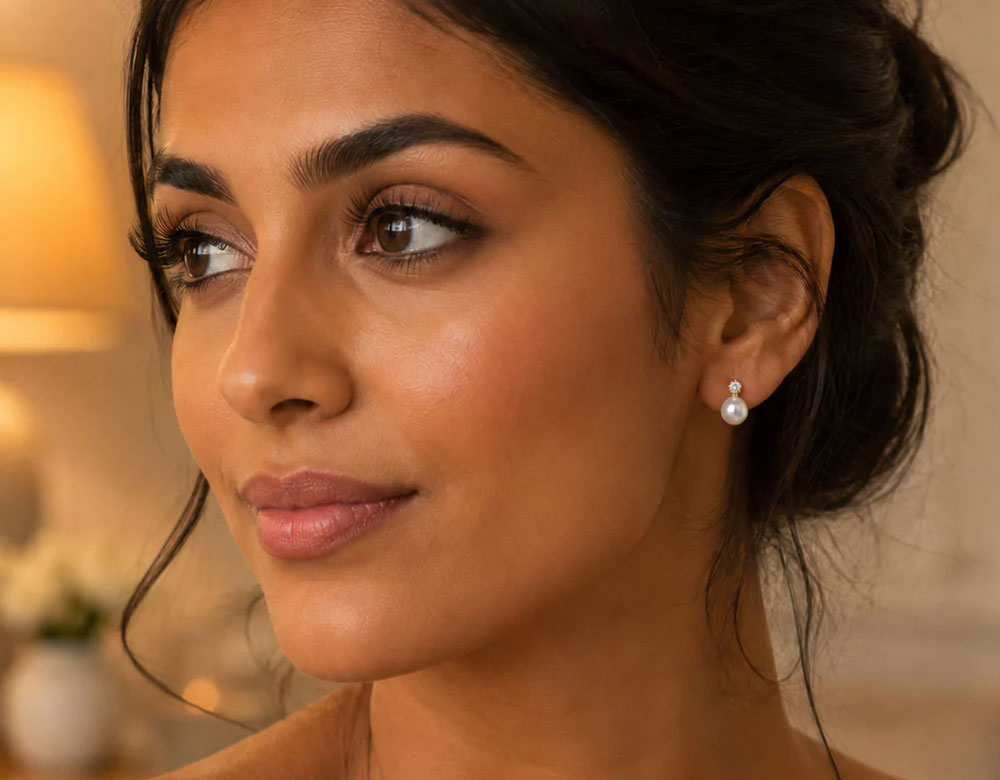 Luxury Stud Earrings in Gold and Diamonds