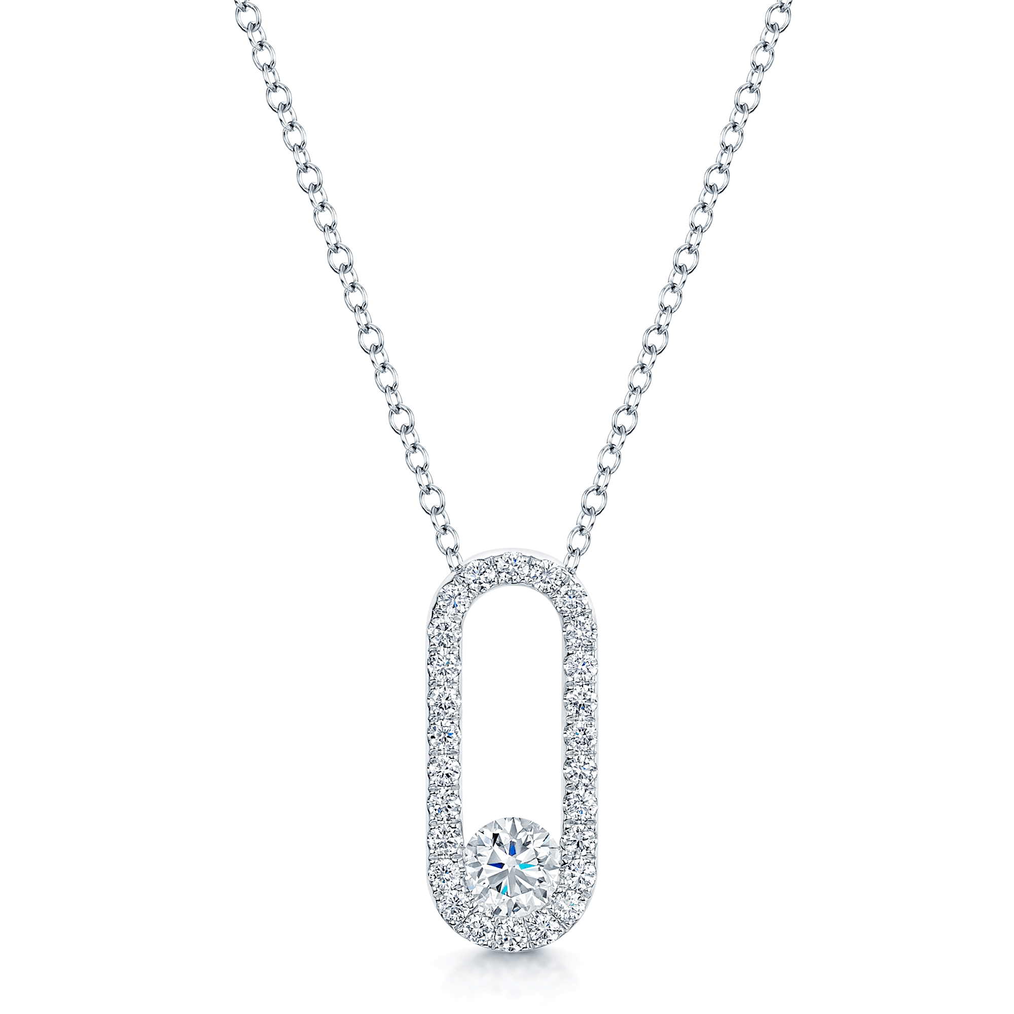 Verve Collection 18ct White Gold GIA Certificated Diamond Loop Full Pendant