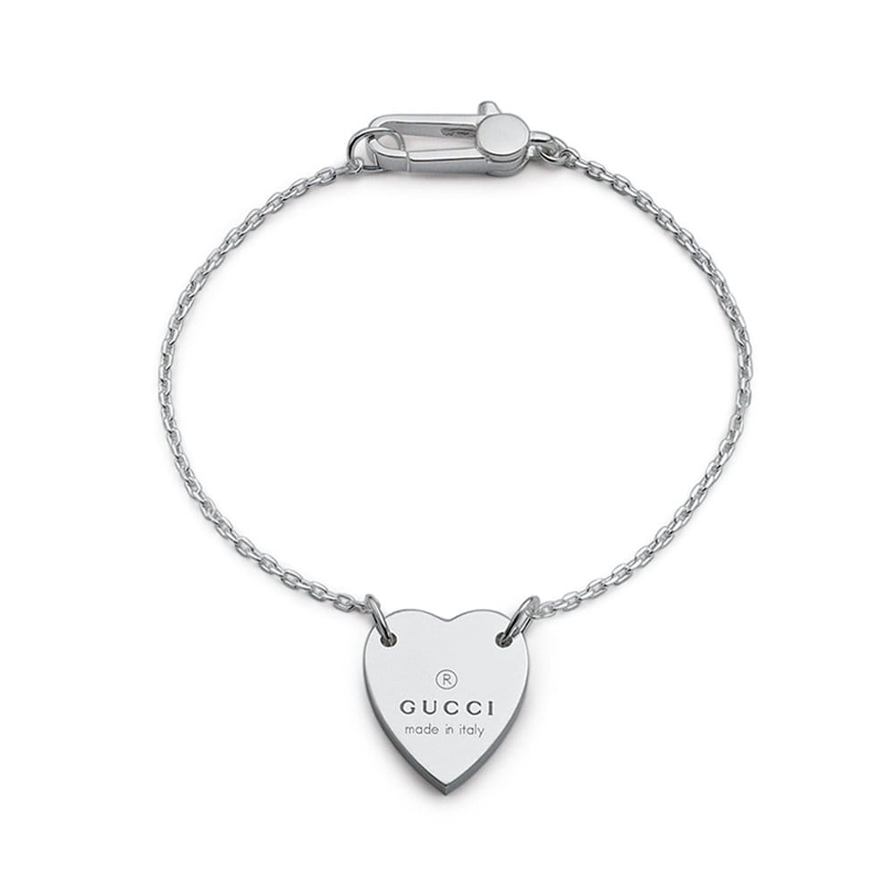 Rummet Brace Udsæt Gucci Trademark Silver Bracelet With Heart Charm at Berry's