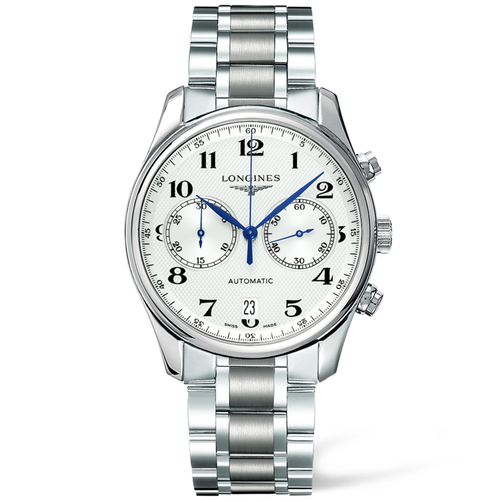 Master Chronograph 40mm Silver Arabic Dial Automatic Bracelet Watch