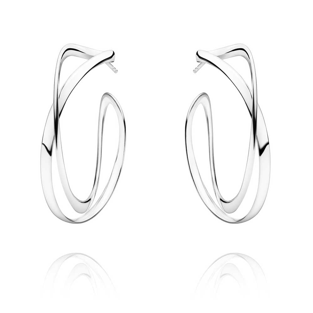 Large Infinity Silver Hoop Earrings