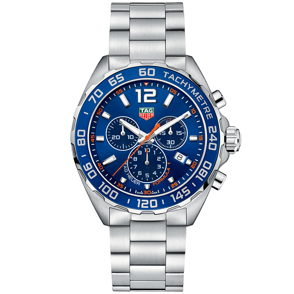 Formula 1 43mm Blue/Orange Dial Men's Bracelet Watch