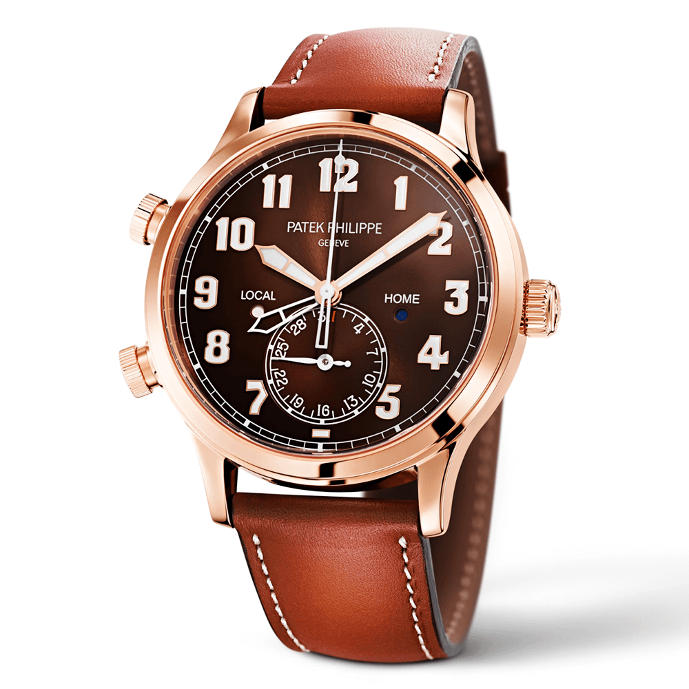 Calatrava Pilot Travel Time 42mm 18ct Rose Gold Men's Watch