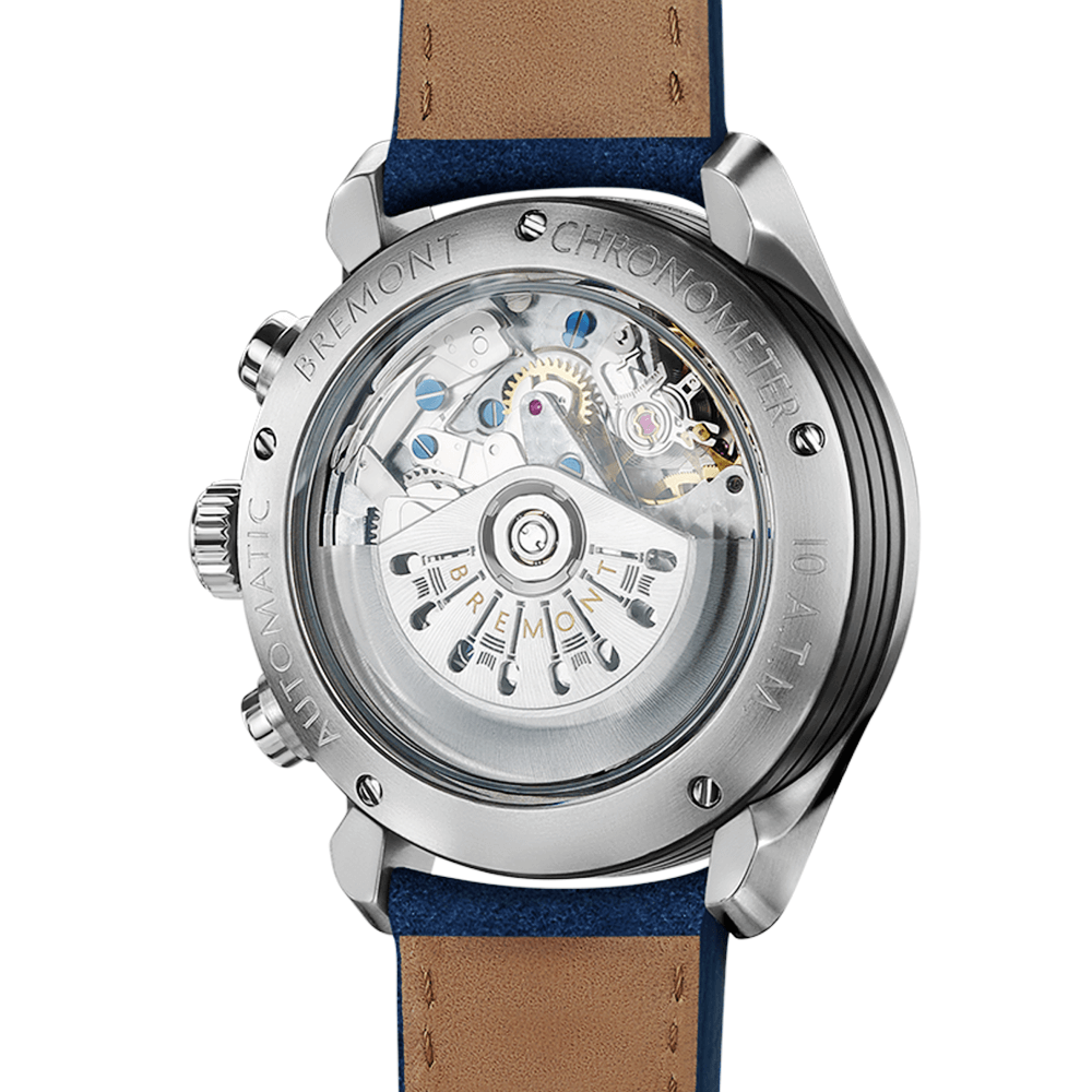 ALT1-C 43mm Blue/Silver Dial Men's Leather Strap Automatic Watch