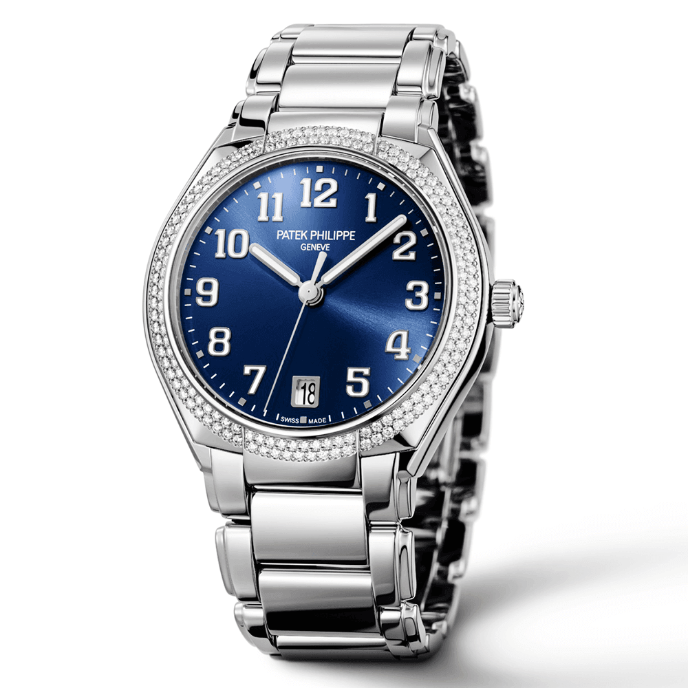 Twenty~4 36mm Blue Sunburst Dial & Diamond Bezel Ladies Watch
