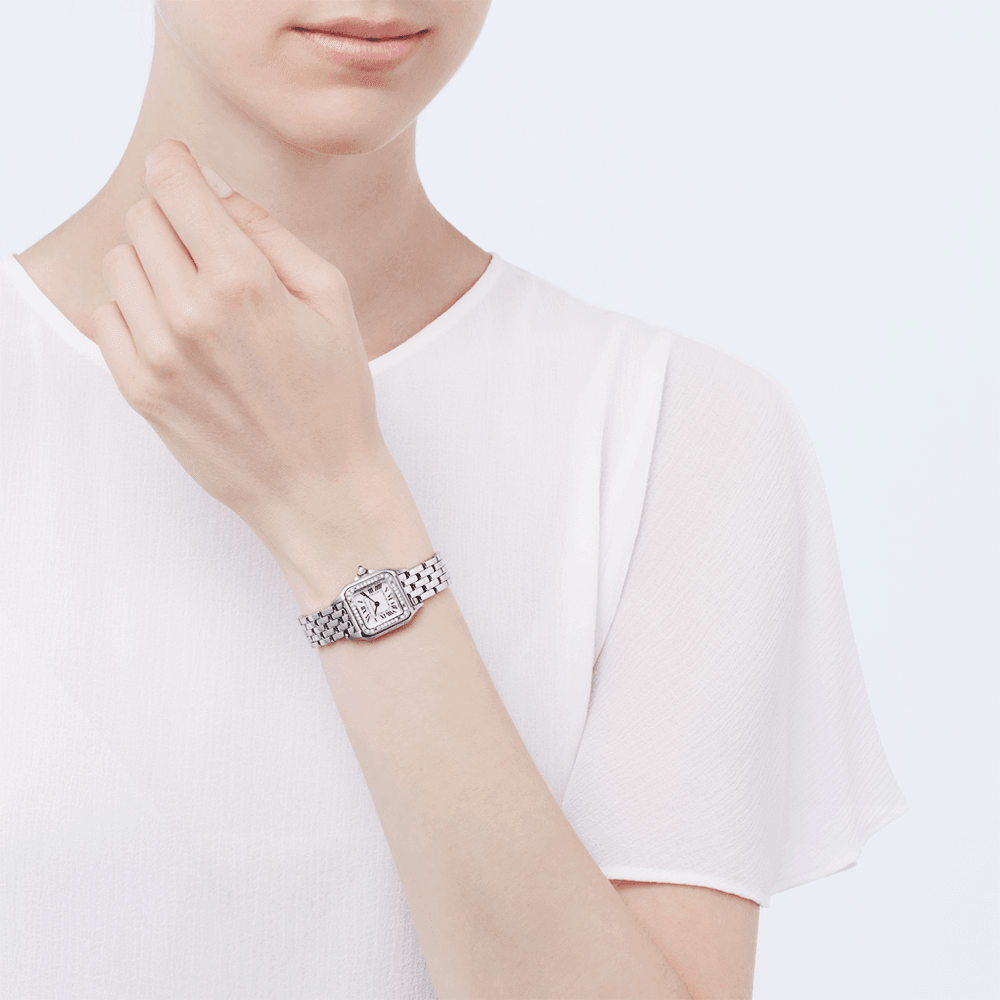 Panthère de Cartier Small Steel Diamond Bezel Watch