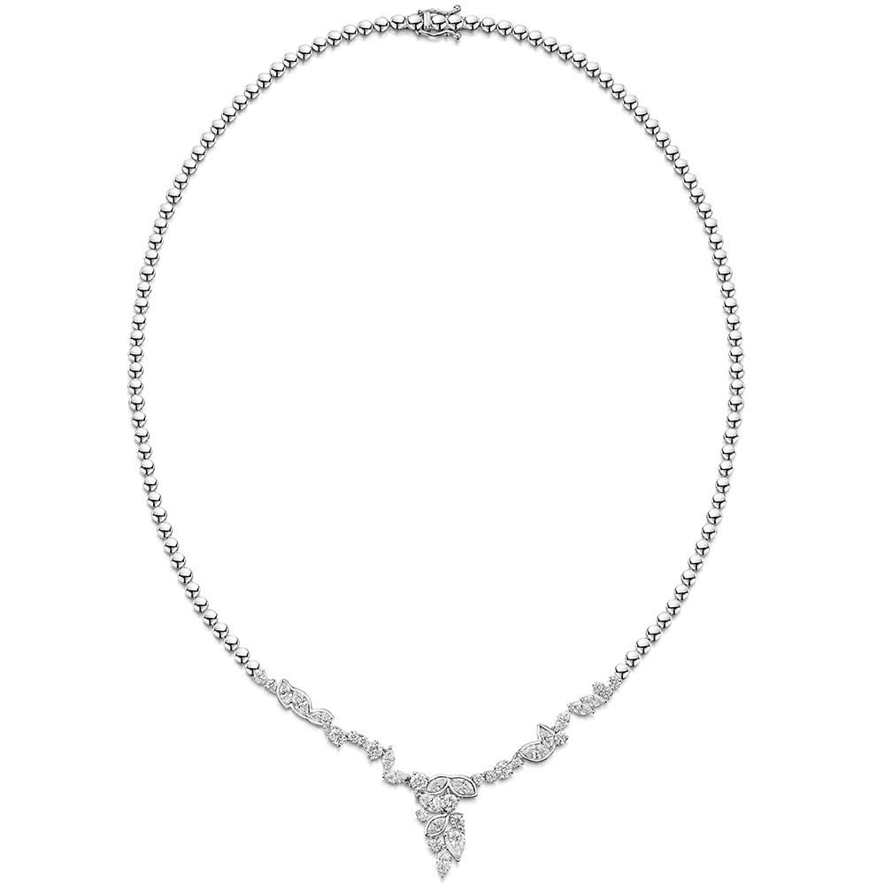 18ct White gold Diamond Cascade Necklace