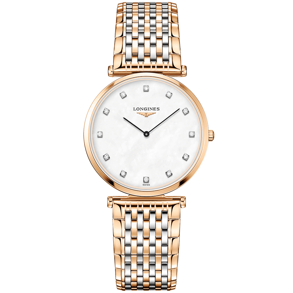 La Grande Classique Two-Tone White Mother of Pearl Diamond Dial Watch