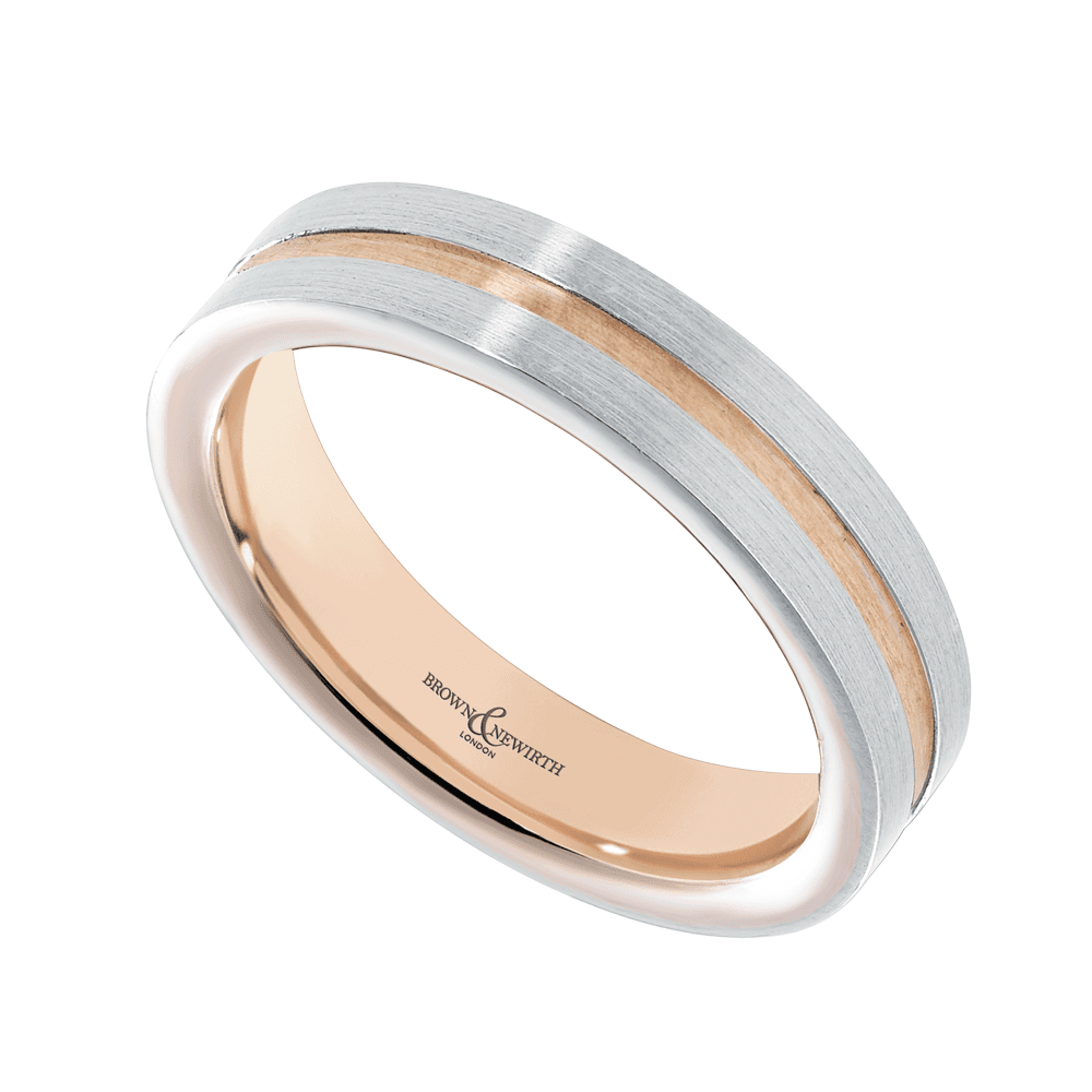 Unity Platinum And 18ct Rose Gold Wedding Ring
