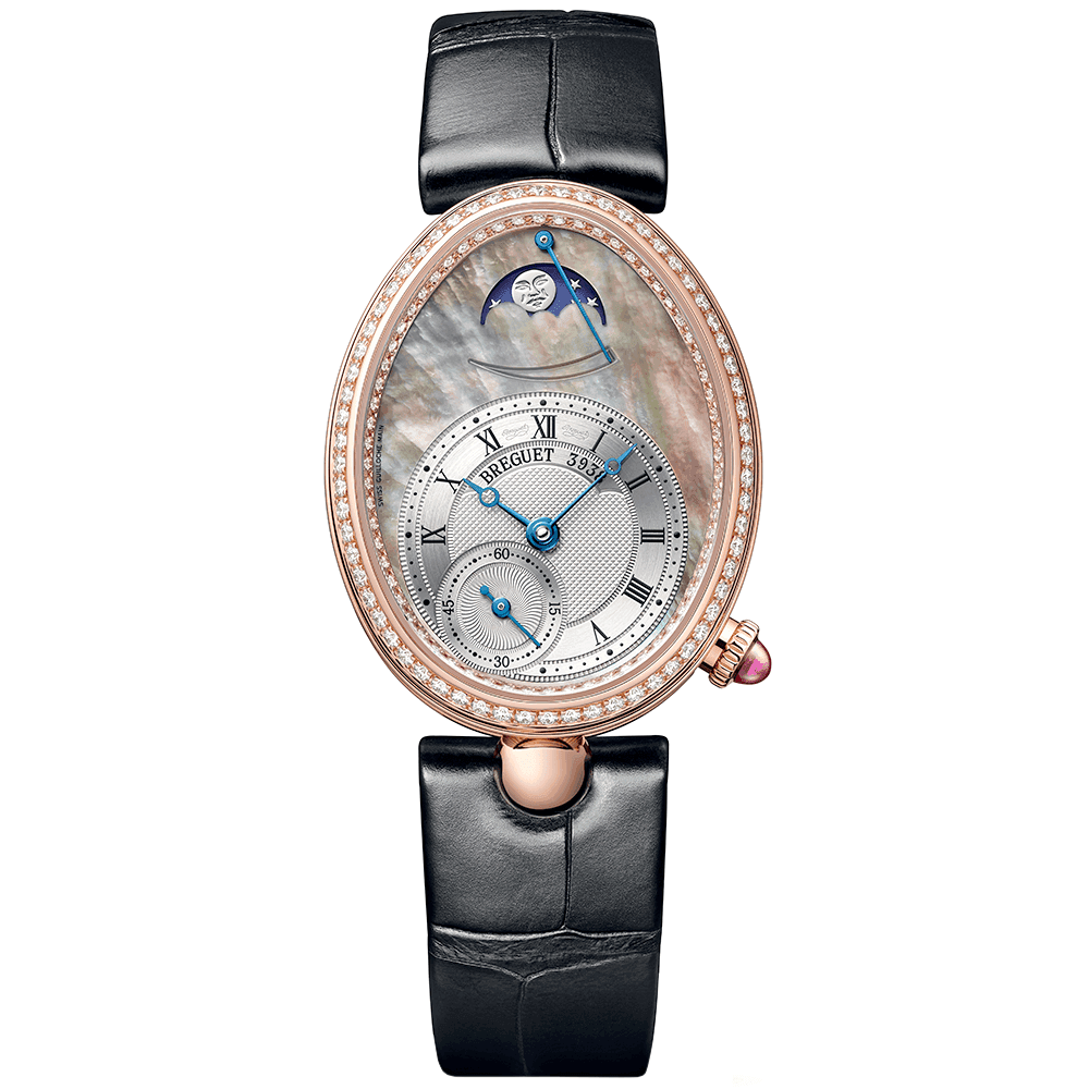 Reine de Naples Moonphase 18ct Rose Gold & Mother of Pearl Dial Watch