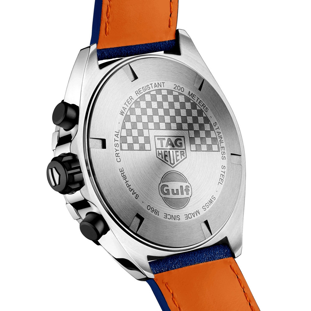 Formula 1 43mm Gulf Edition Men's Leather Strap Chronograph Watch