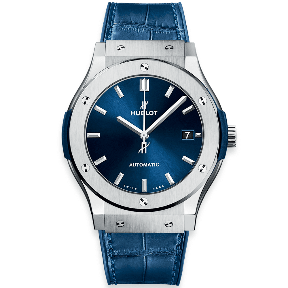 Hublot Classic Fusion 45mm Titanium Blue Dial & Strap Automatic Watch