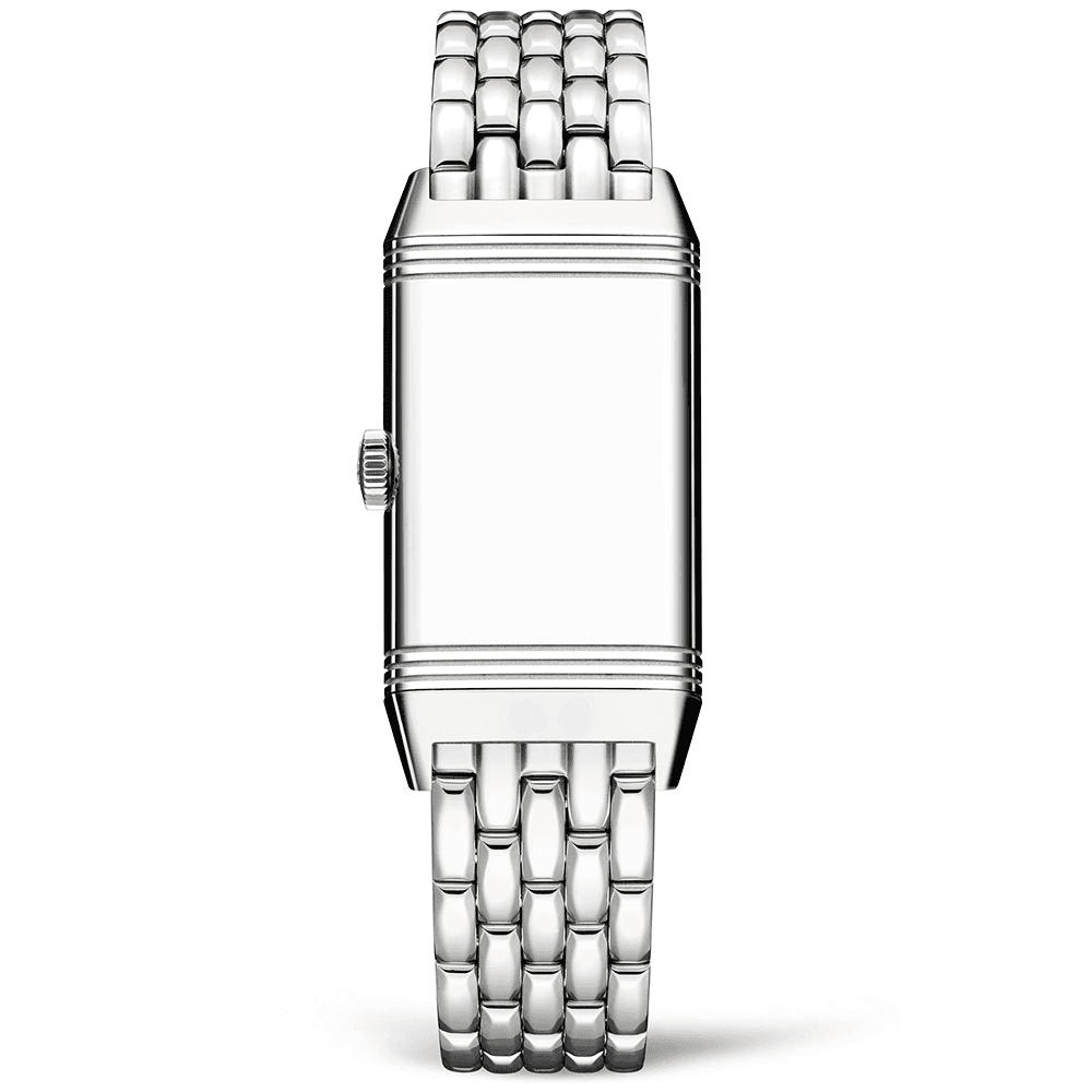 Reverso One Diamond Set Bezel & Silver Dial Ladies Bracelet Watch