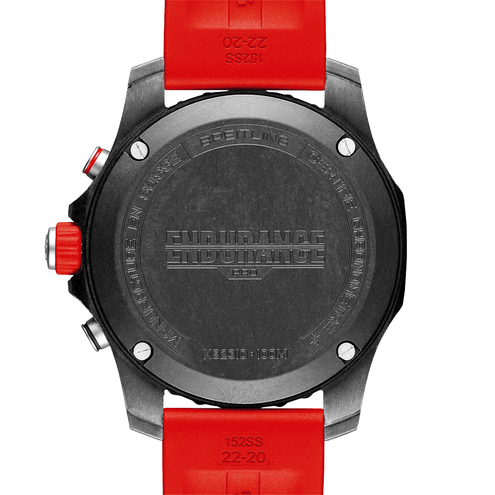 Endurance Pro 44mm Breitlight Black/Red Rubber Strap Men's Watch