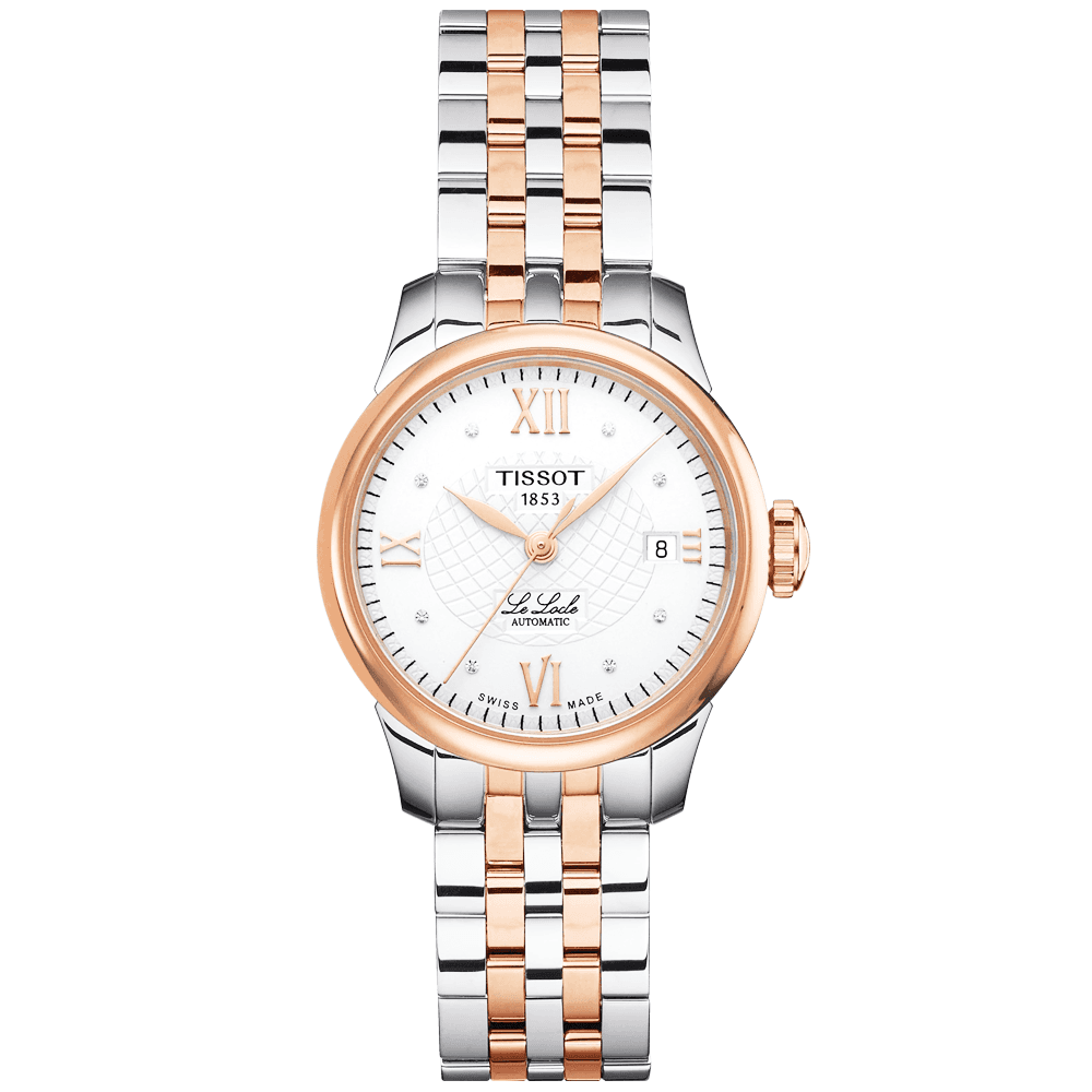 Le Locle Steel and Rose Gold PVD Watch