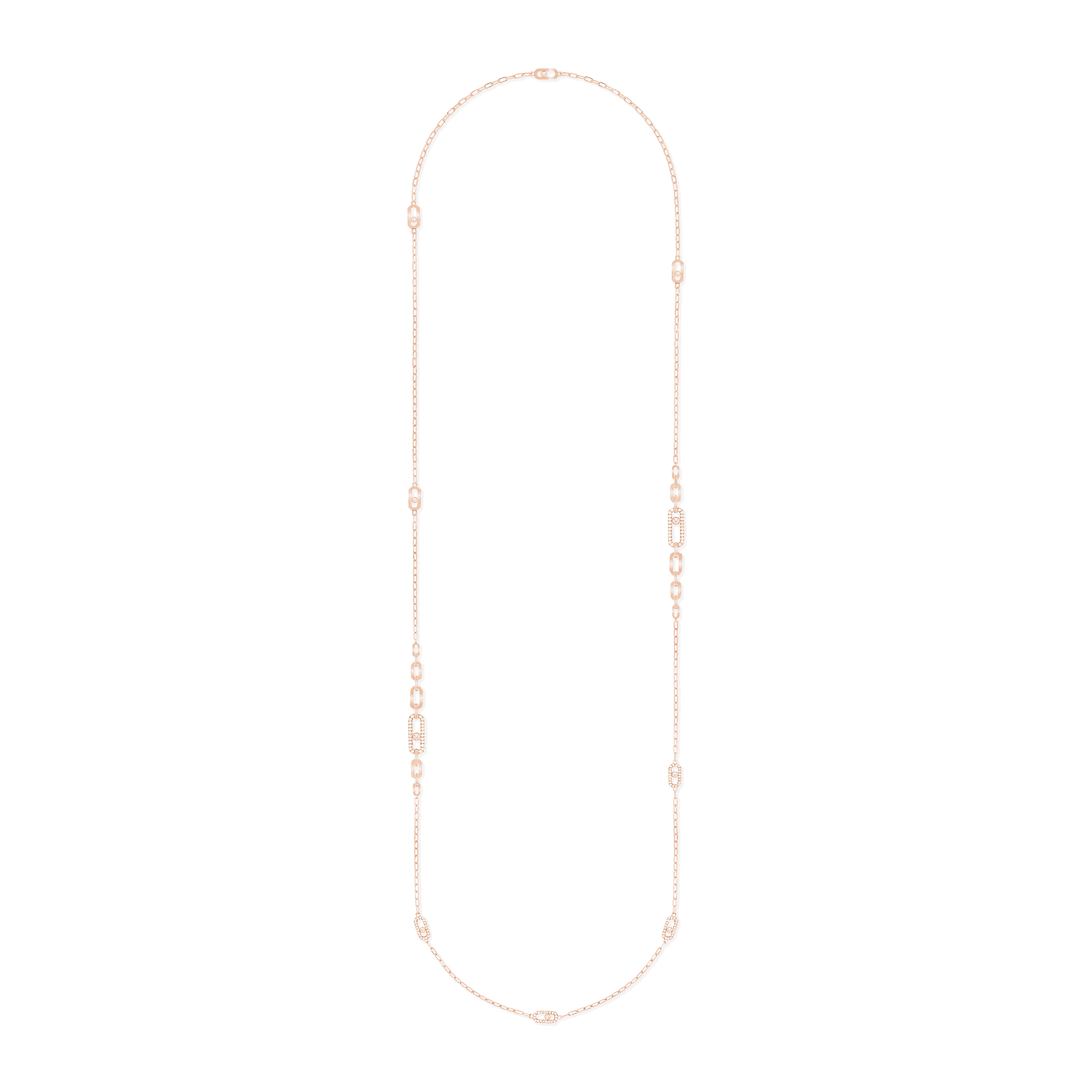 18ct pink gold Move Uno long length diamond necklace